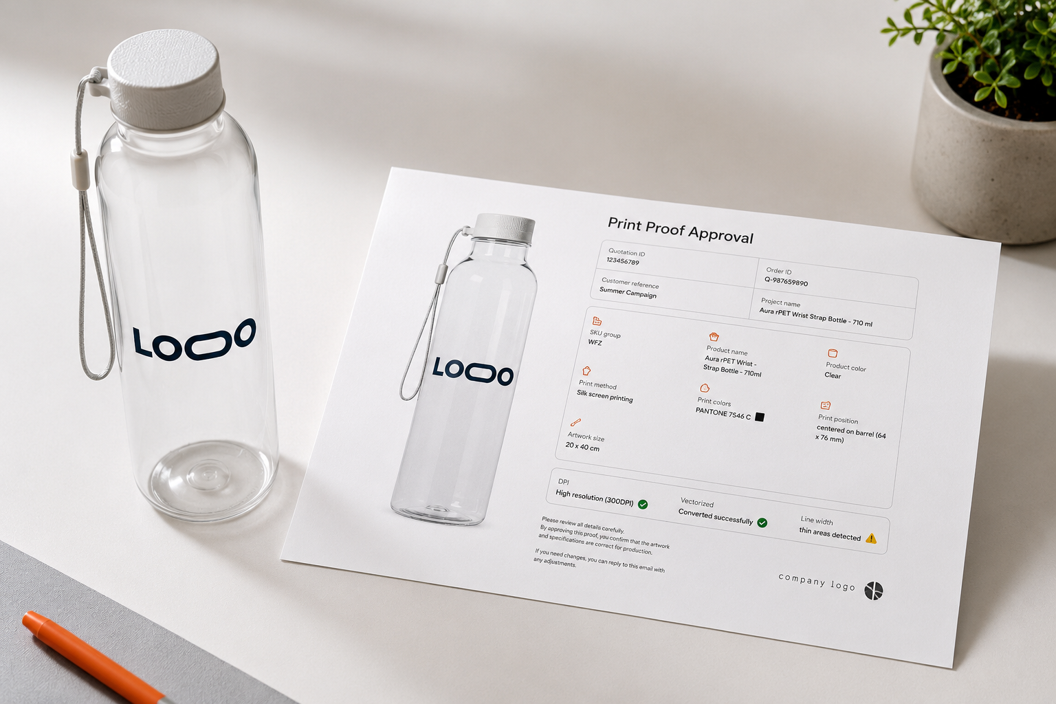 Example of a branded print proof generated by FastEditor