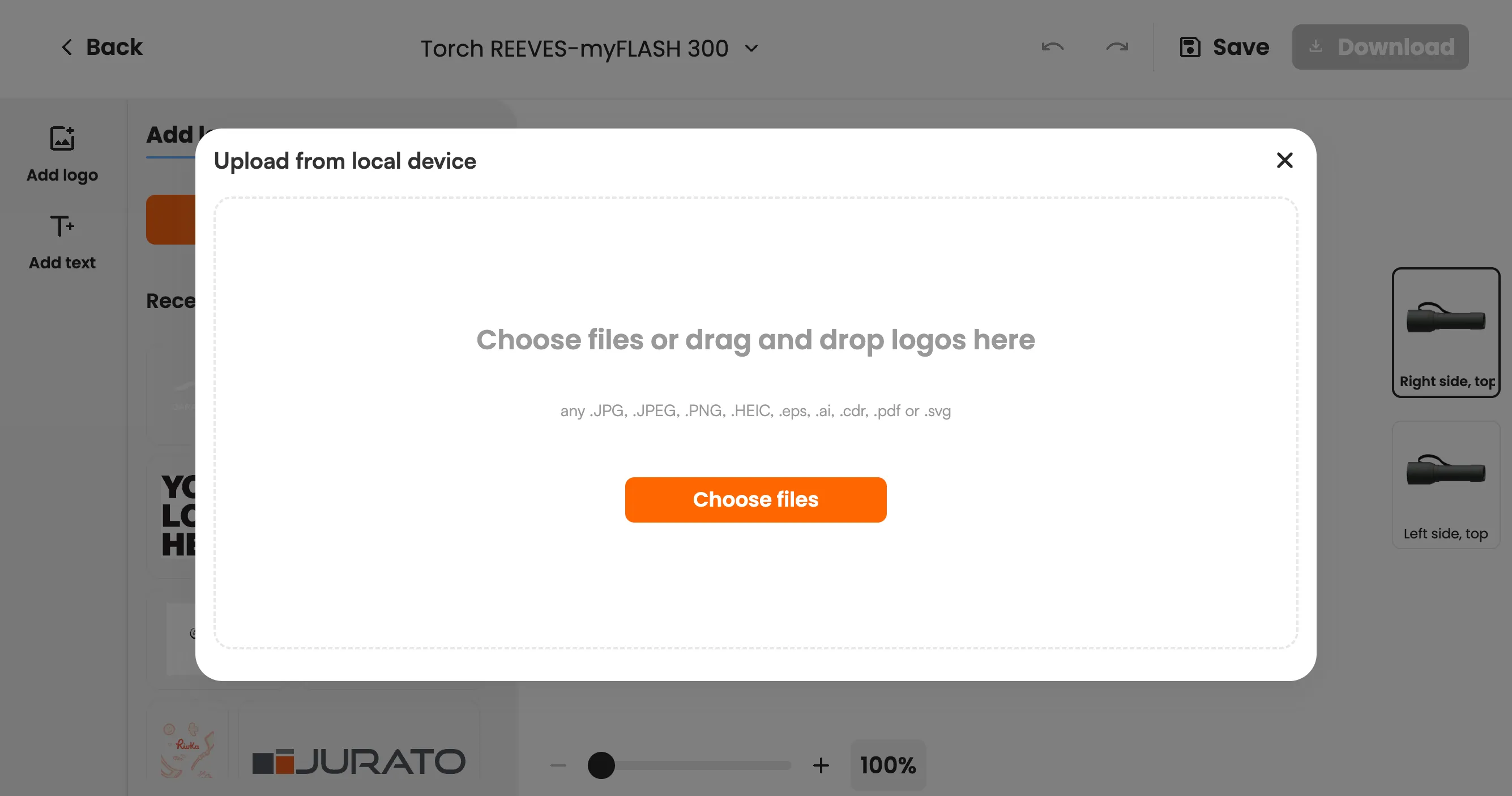Upload artwork step