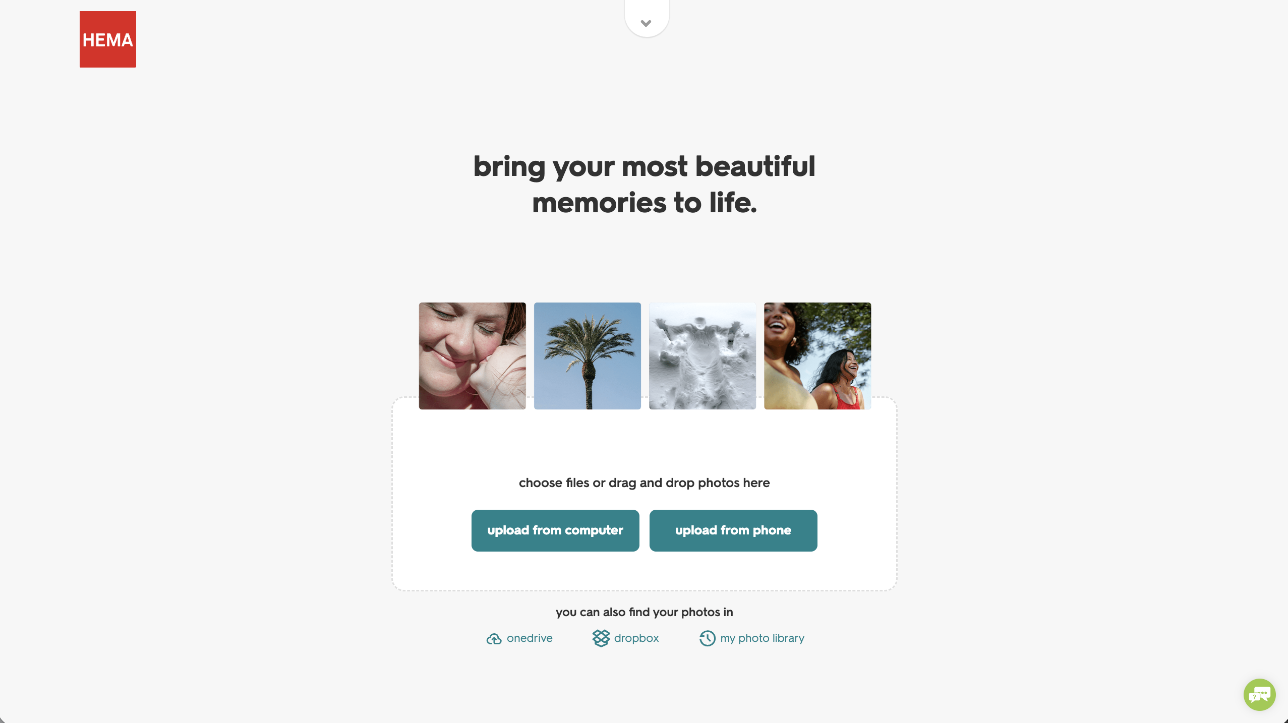 Upload photos step