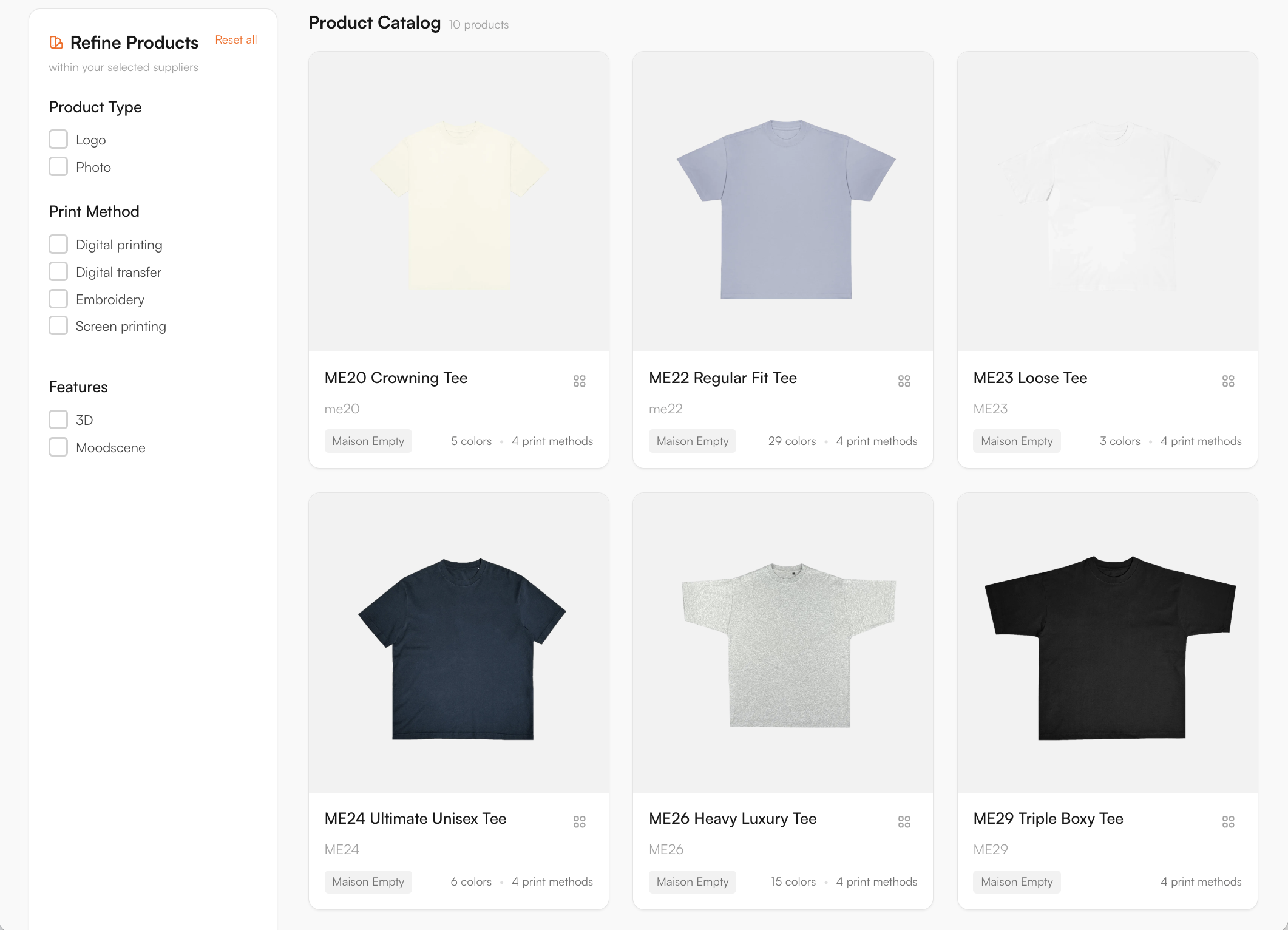 Supplier catalogue in the FastEditor Product Hub