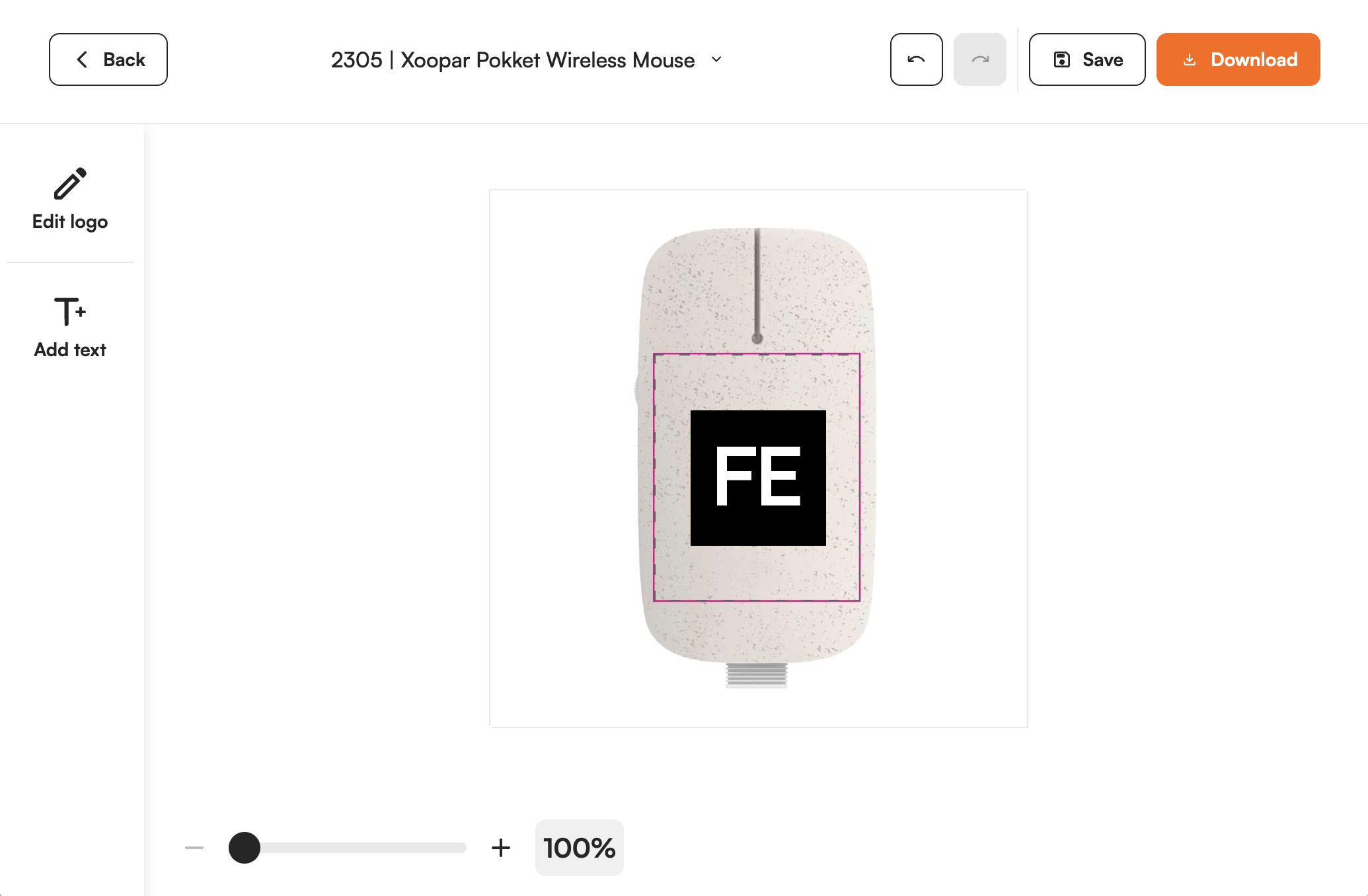 Supplier product shown in the FastEditor editor