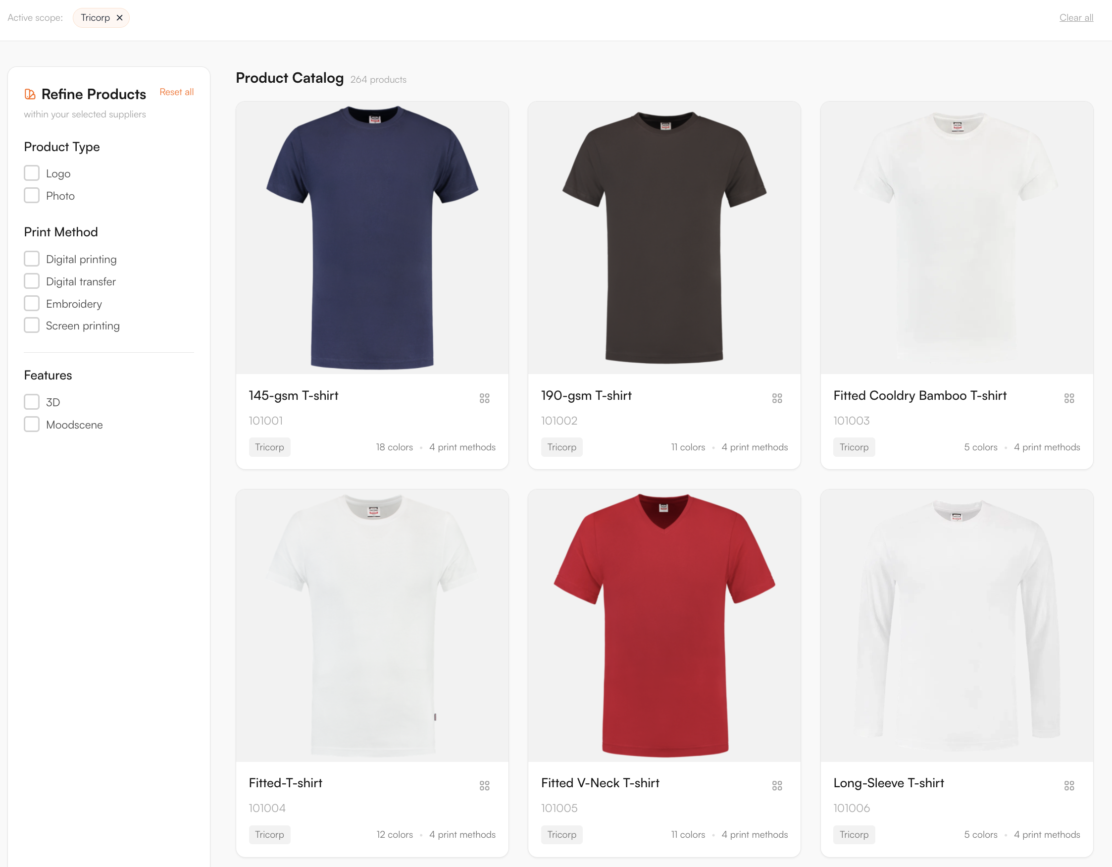 Supplier catalogue in the FastEditor Product Hub