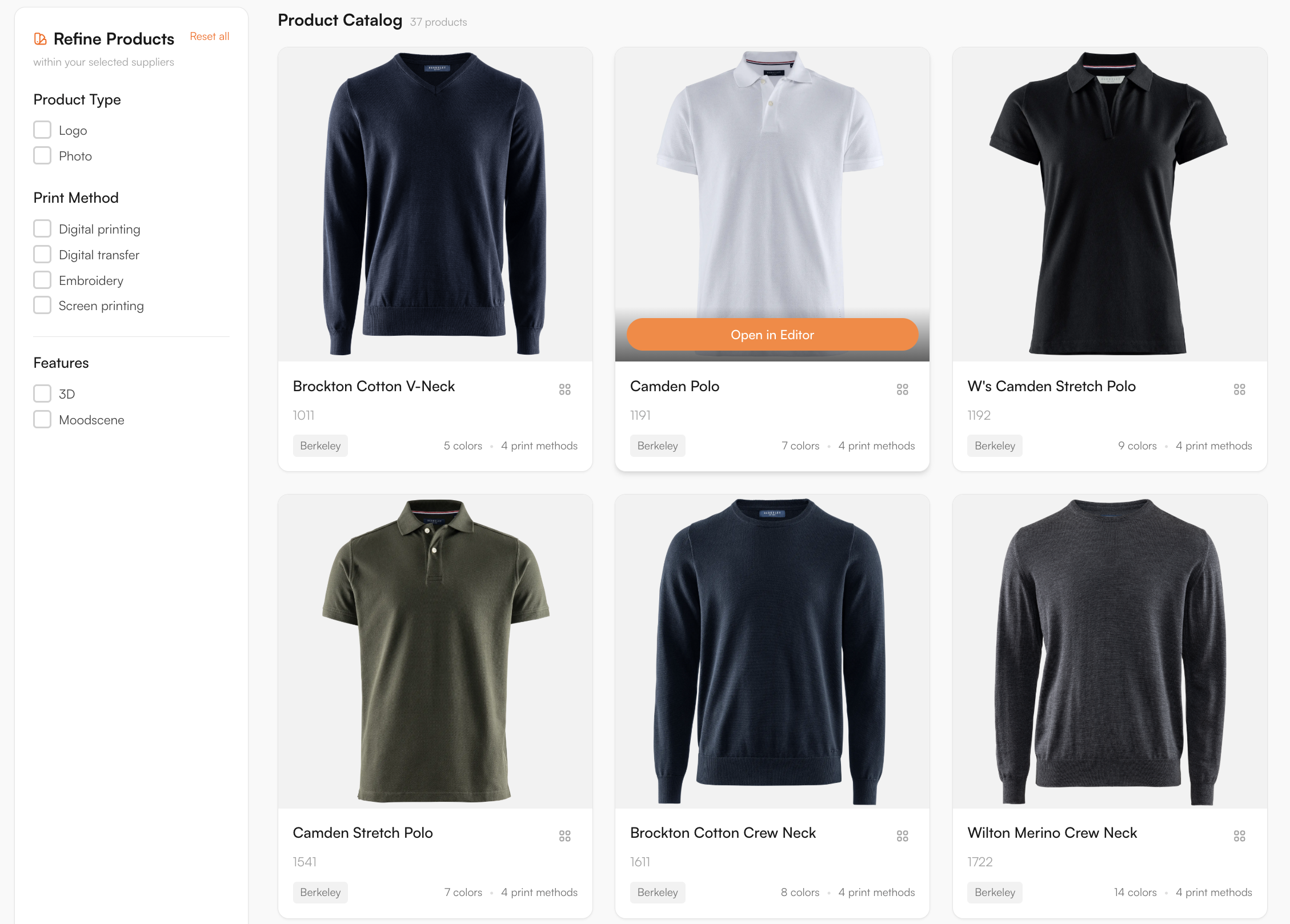 Supplier catalogue in the FastEditor Product Hub