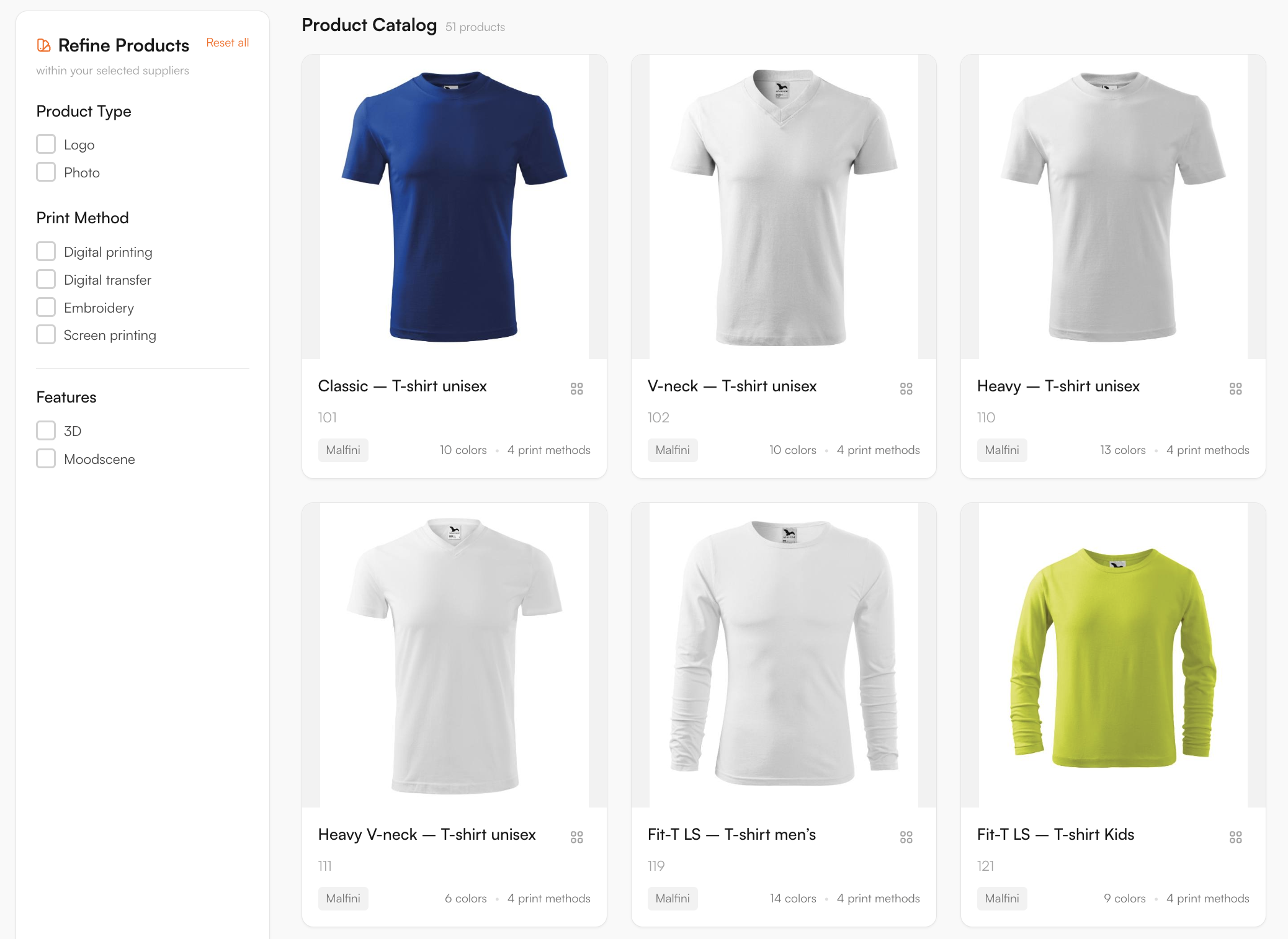 Supplier catalogue in the FastEditor Product Hub