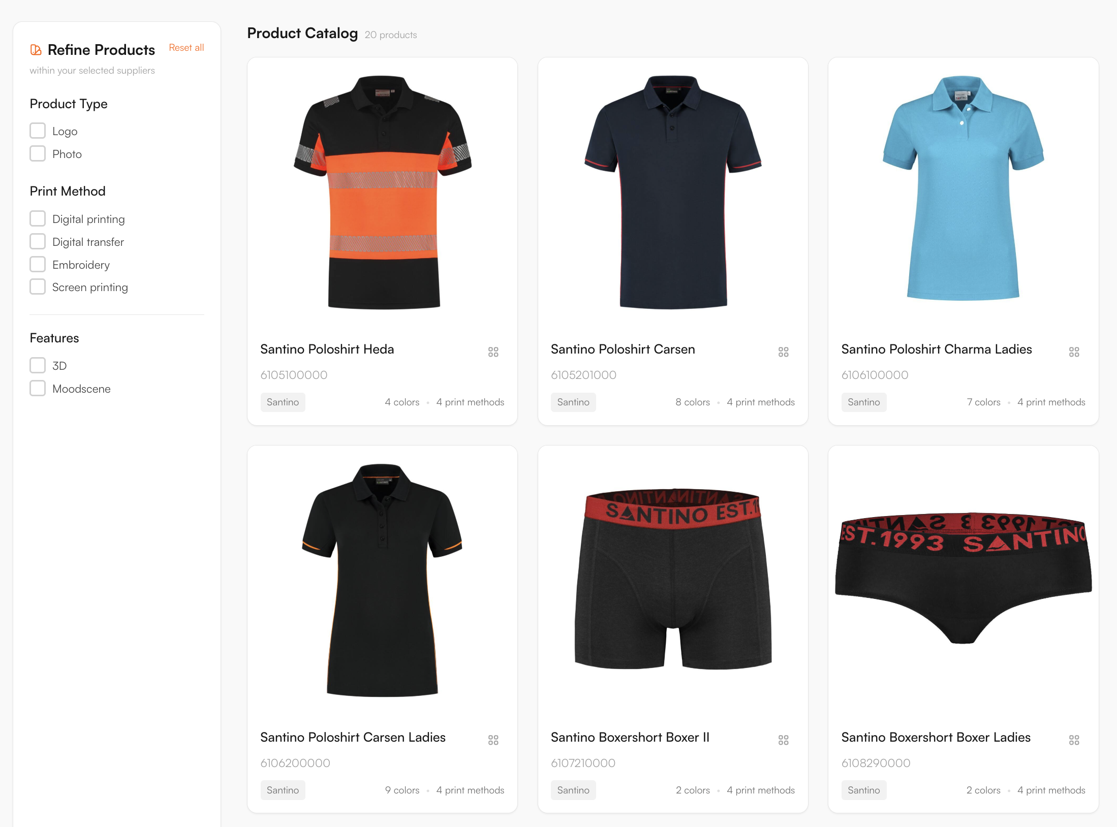 Supplier catalogue in the FastEditor Product Hub