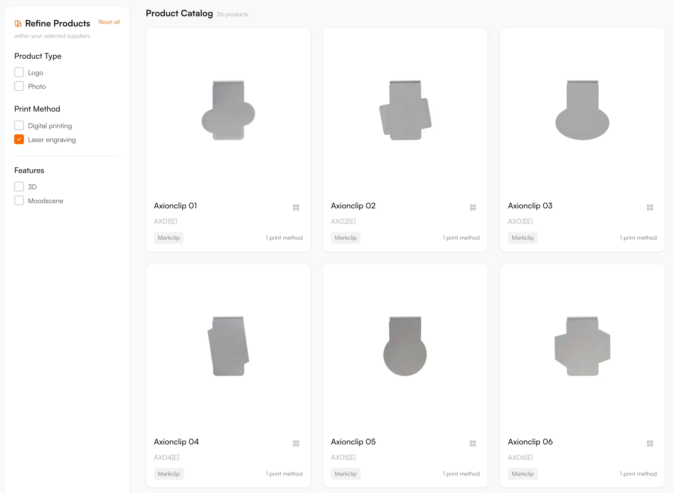 Supplier catalogue in the FastEditor Product Hub