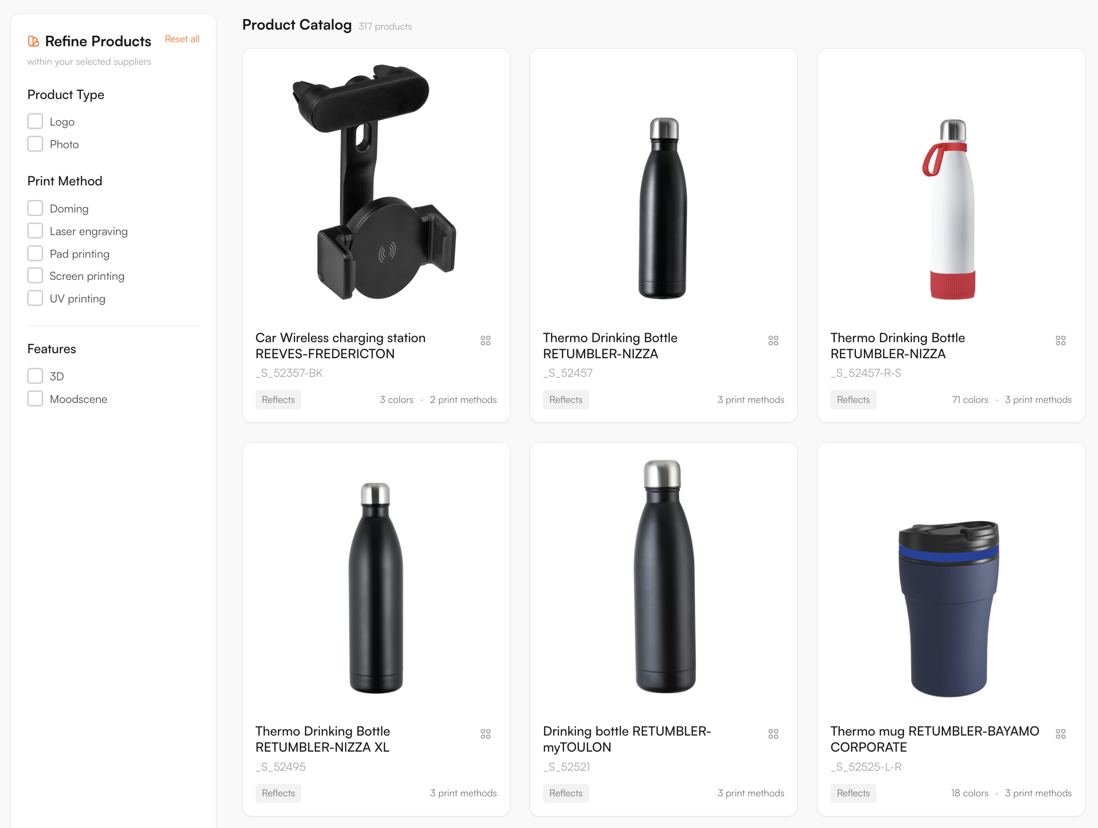 Supplier catalogue in the FastEditor Product Hub
