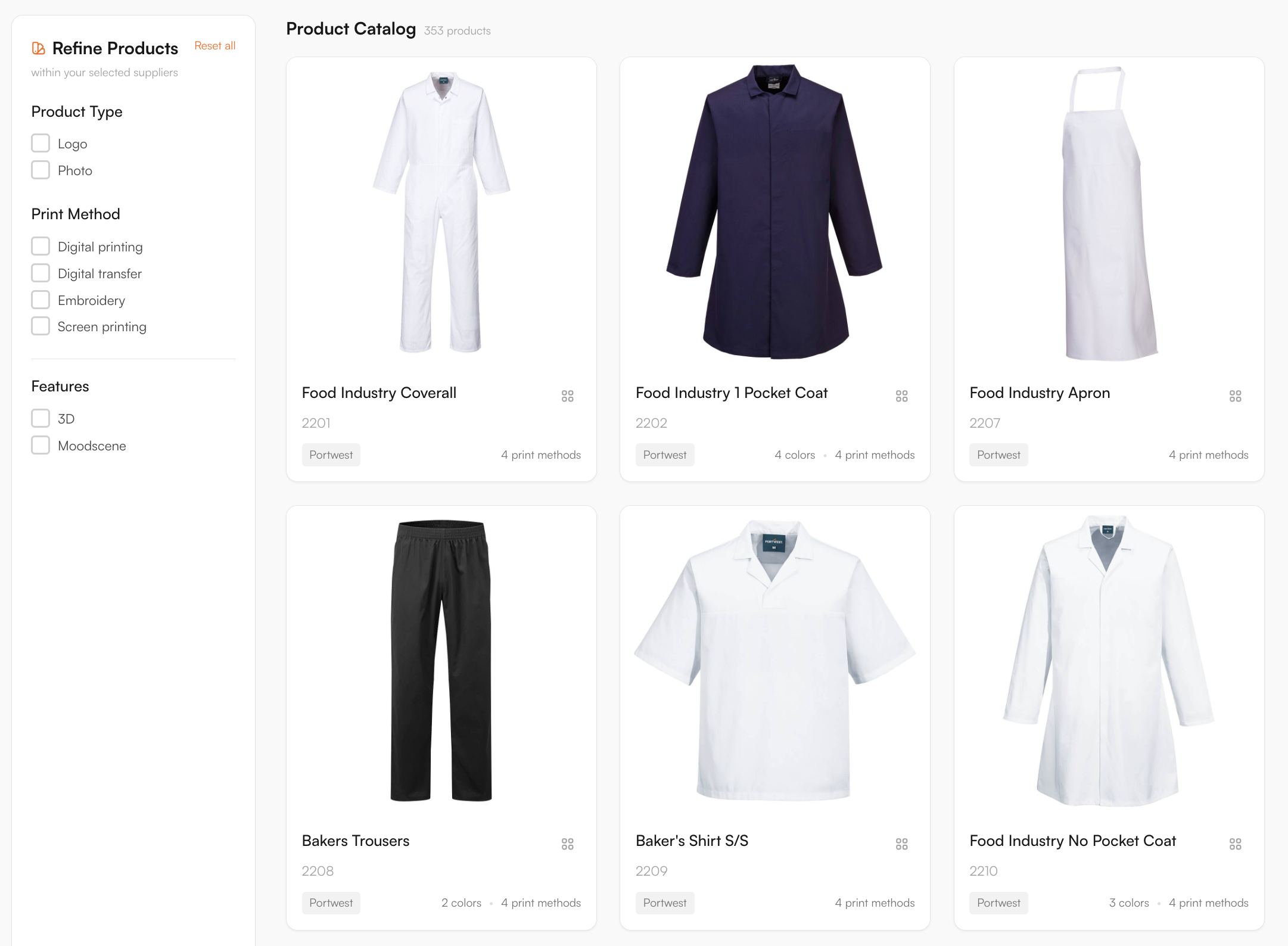 Supplier catalogue in the FastEditor Product Hub