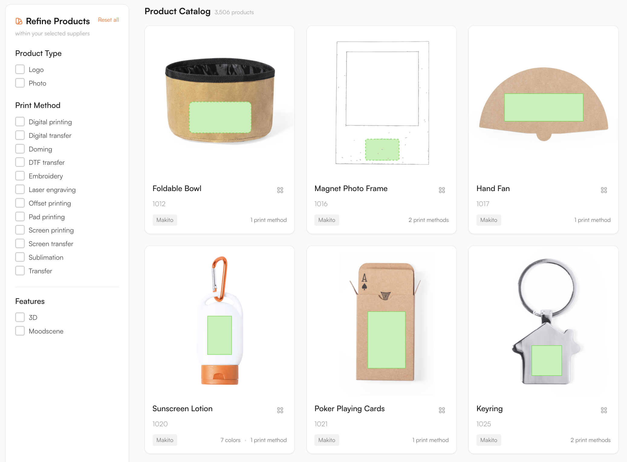 Supplier catalogue in the FastEditor Product Hub
