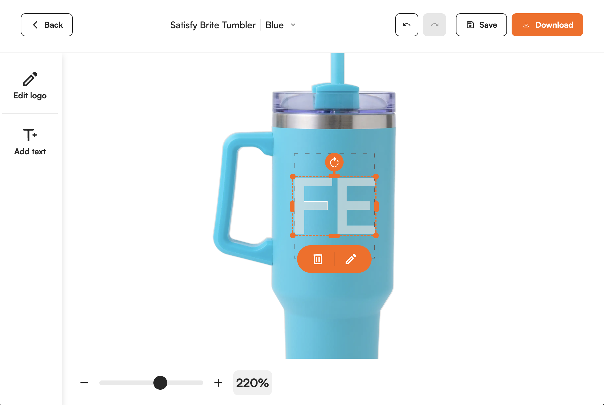 Supplier product shown in the FastEditor editor