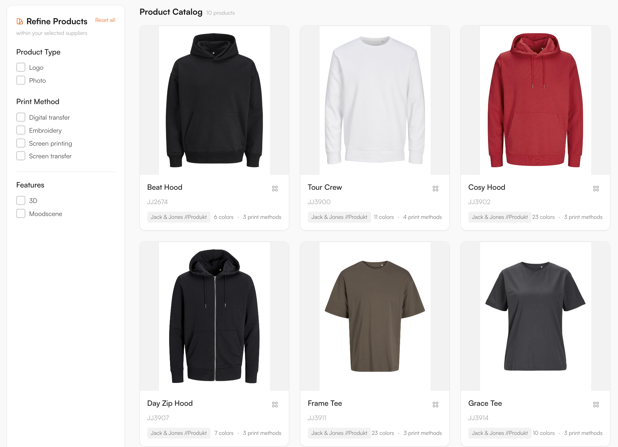 Supplier catalogue in the FastEditor Product Hub
