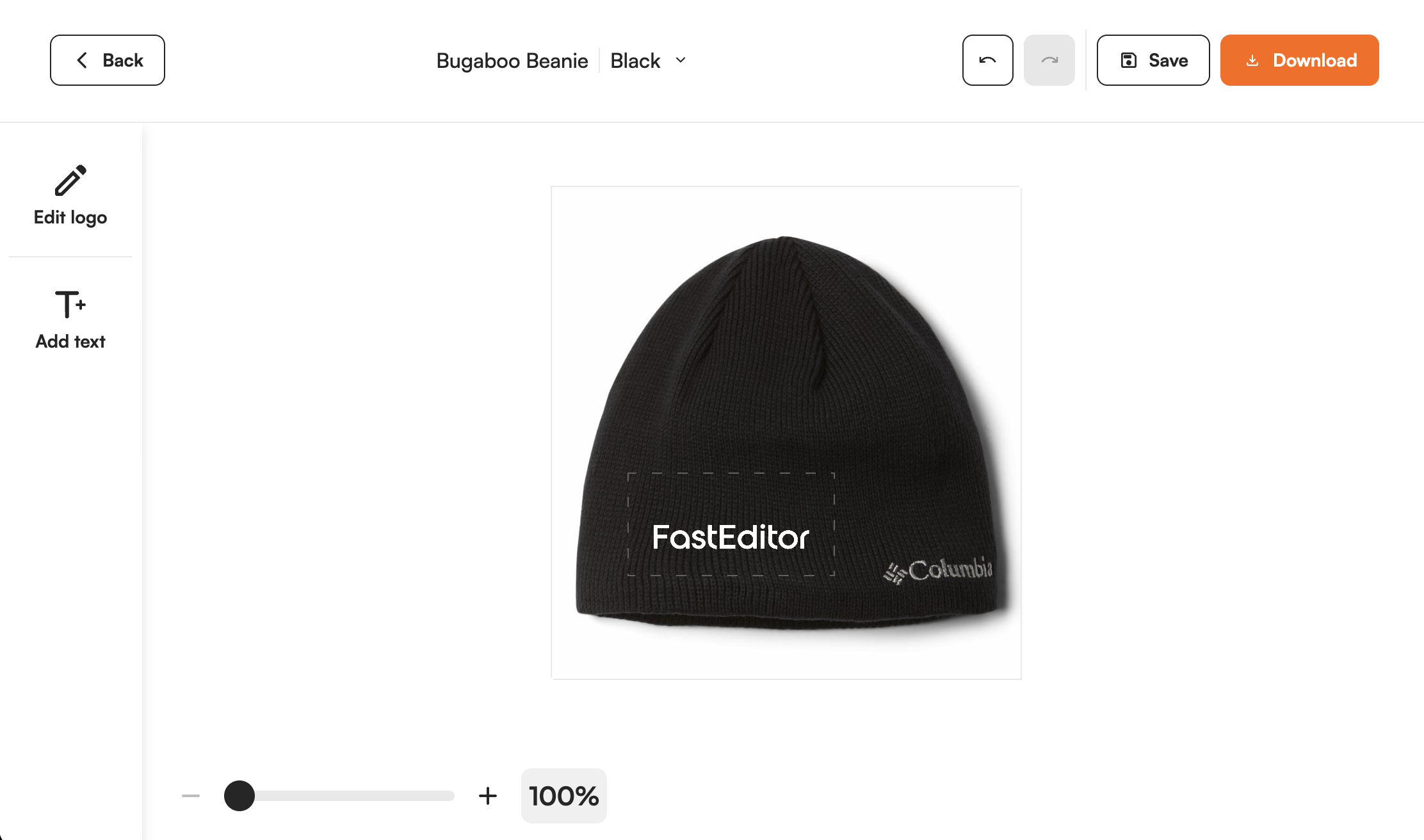 Supplier product shown in the FastEditor editor