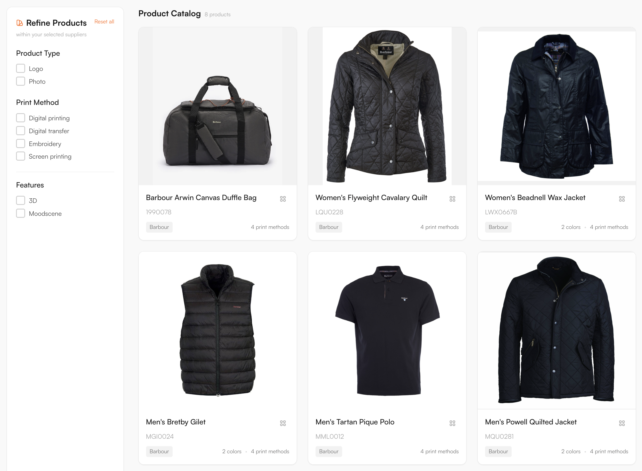 Supplier catalogue in the FastEditor Product Hub