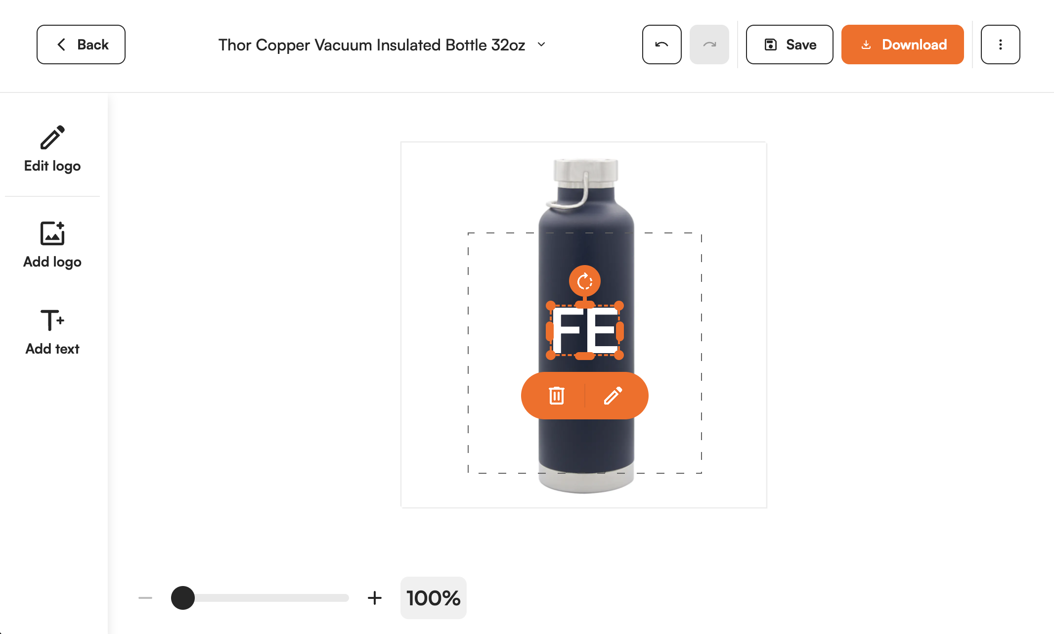 Supplier product shown in the FastEditor editor