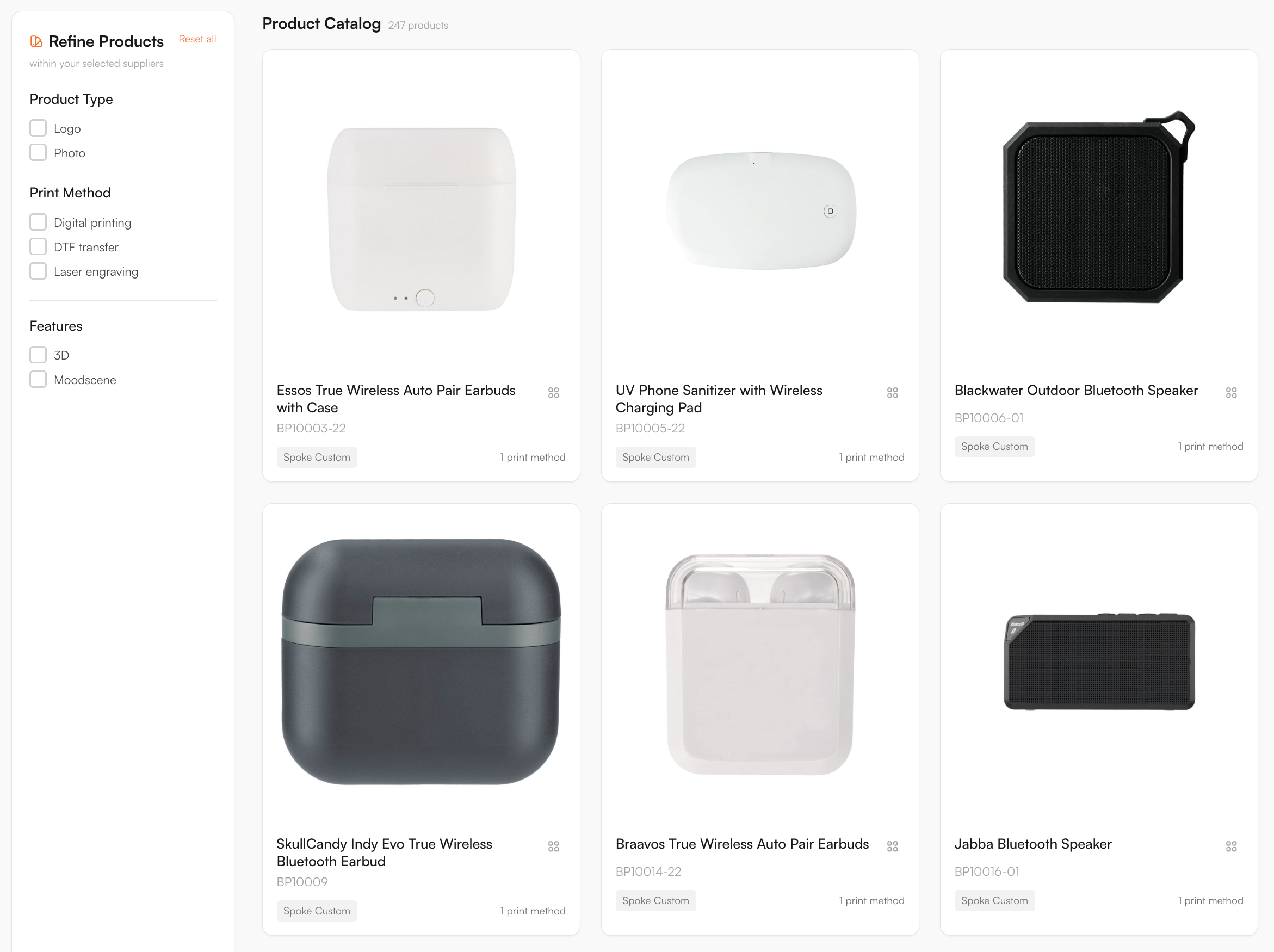 Supplier catalogue in the FastEditor Product Hub