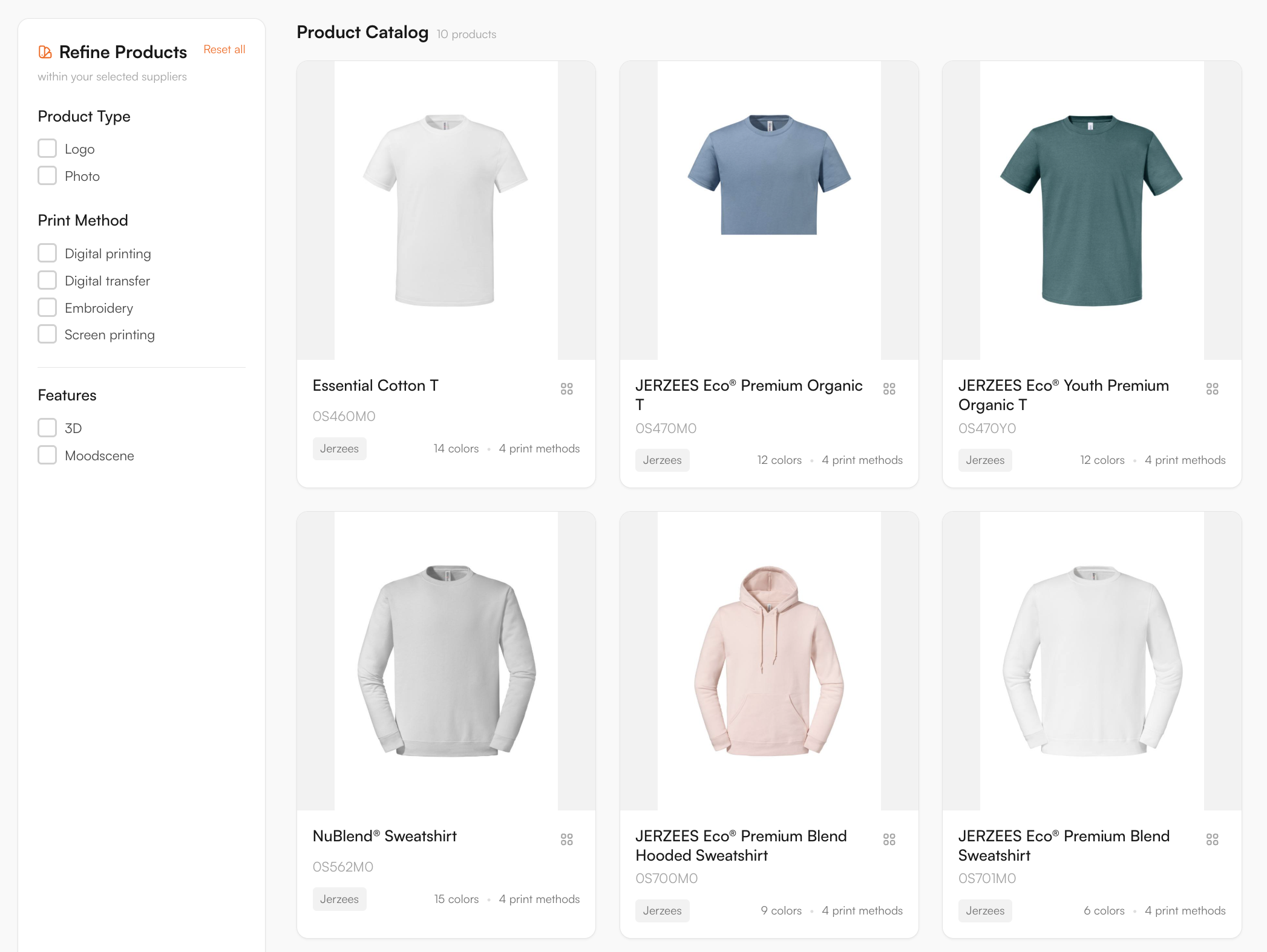 Supplier catalogue in the FastEditor Product Hub