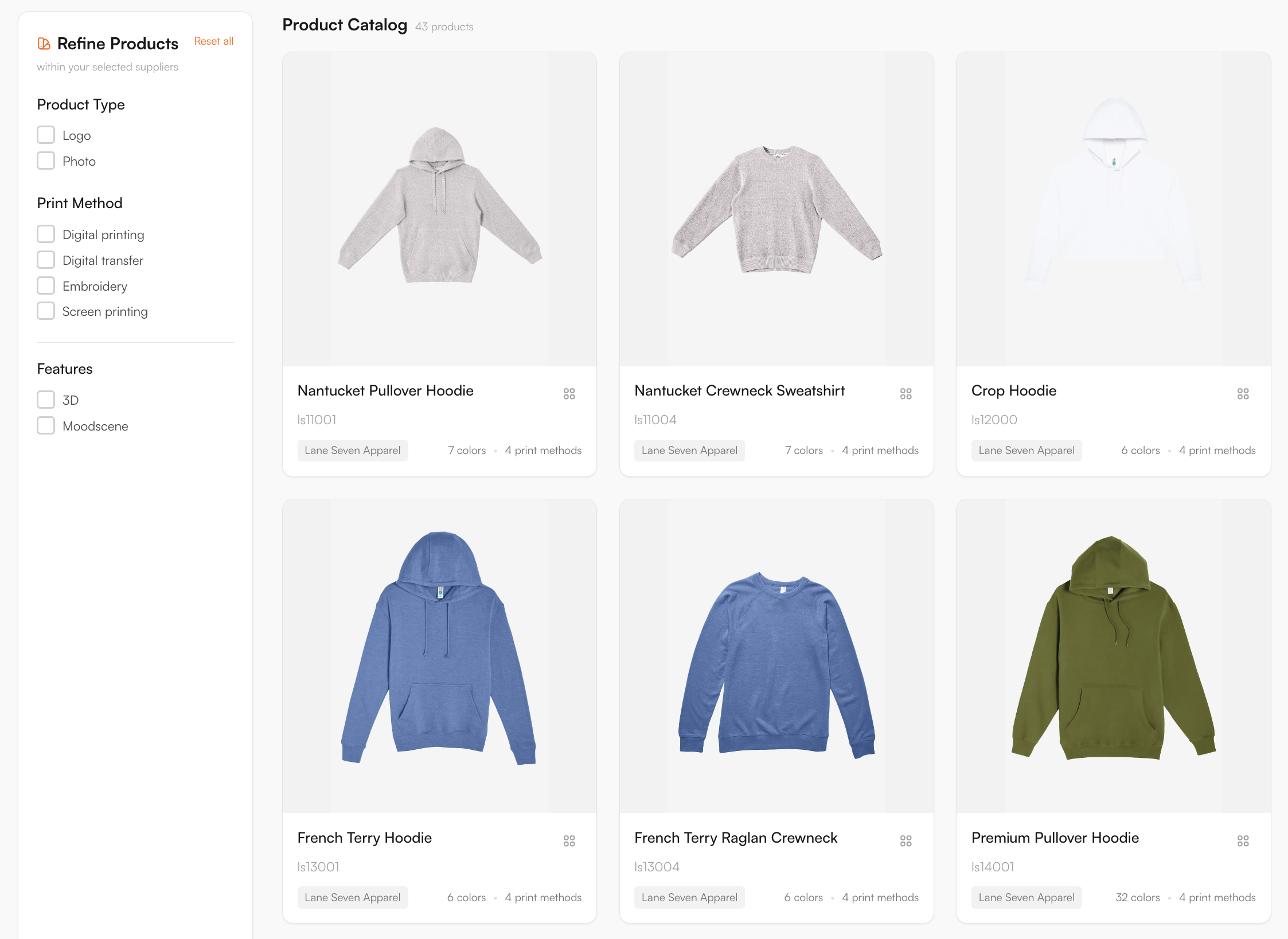 Supplier catalogue in the FastEditor Product Hub