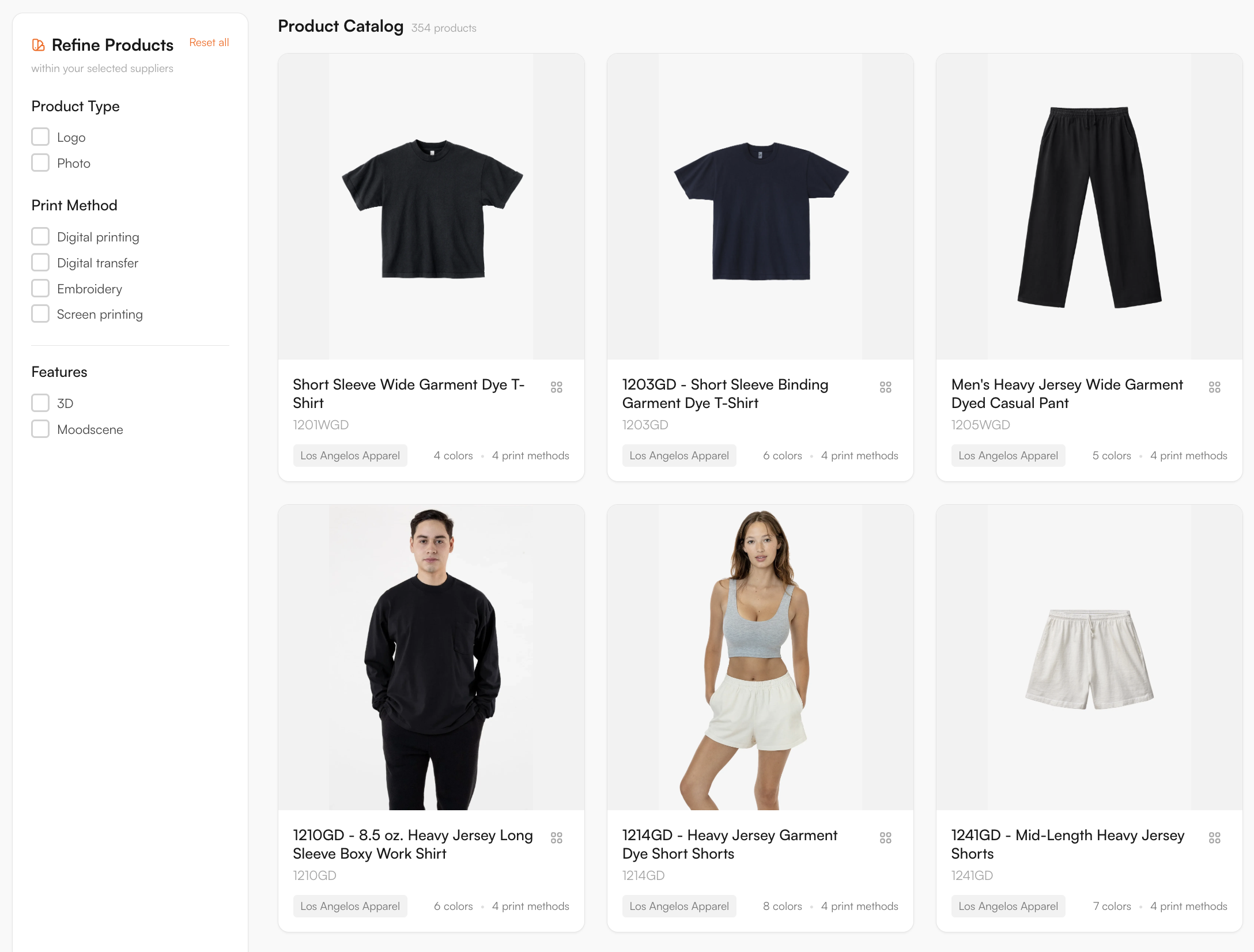 Supplier catalogue in the FastEditor Product Hub