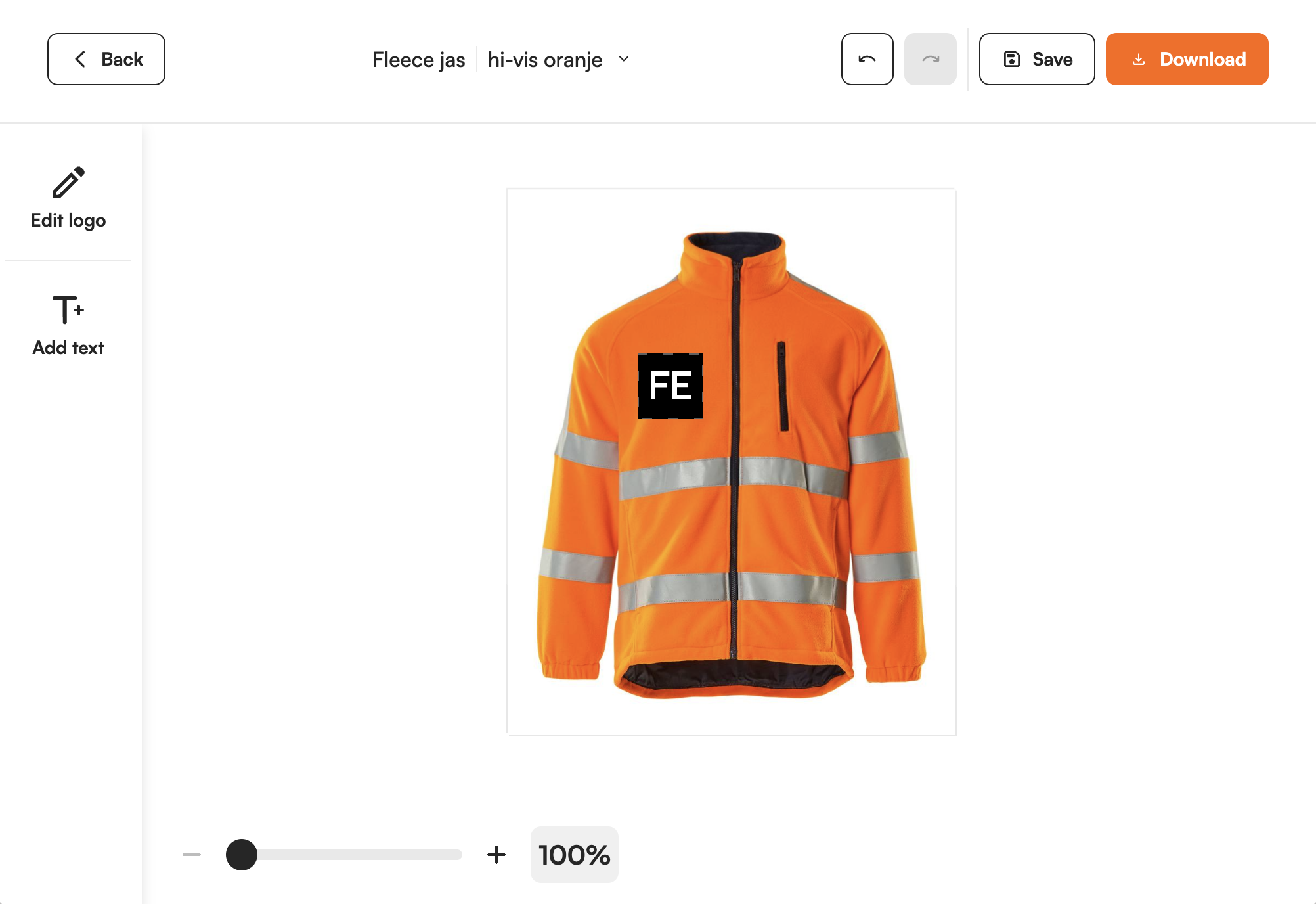 Supplier product shown in the FastEditor editor