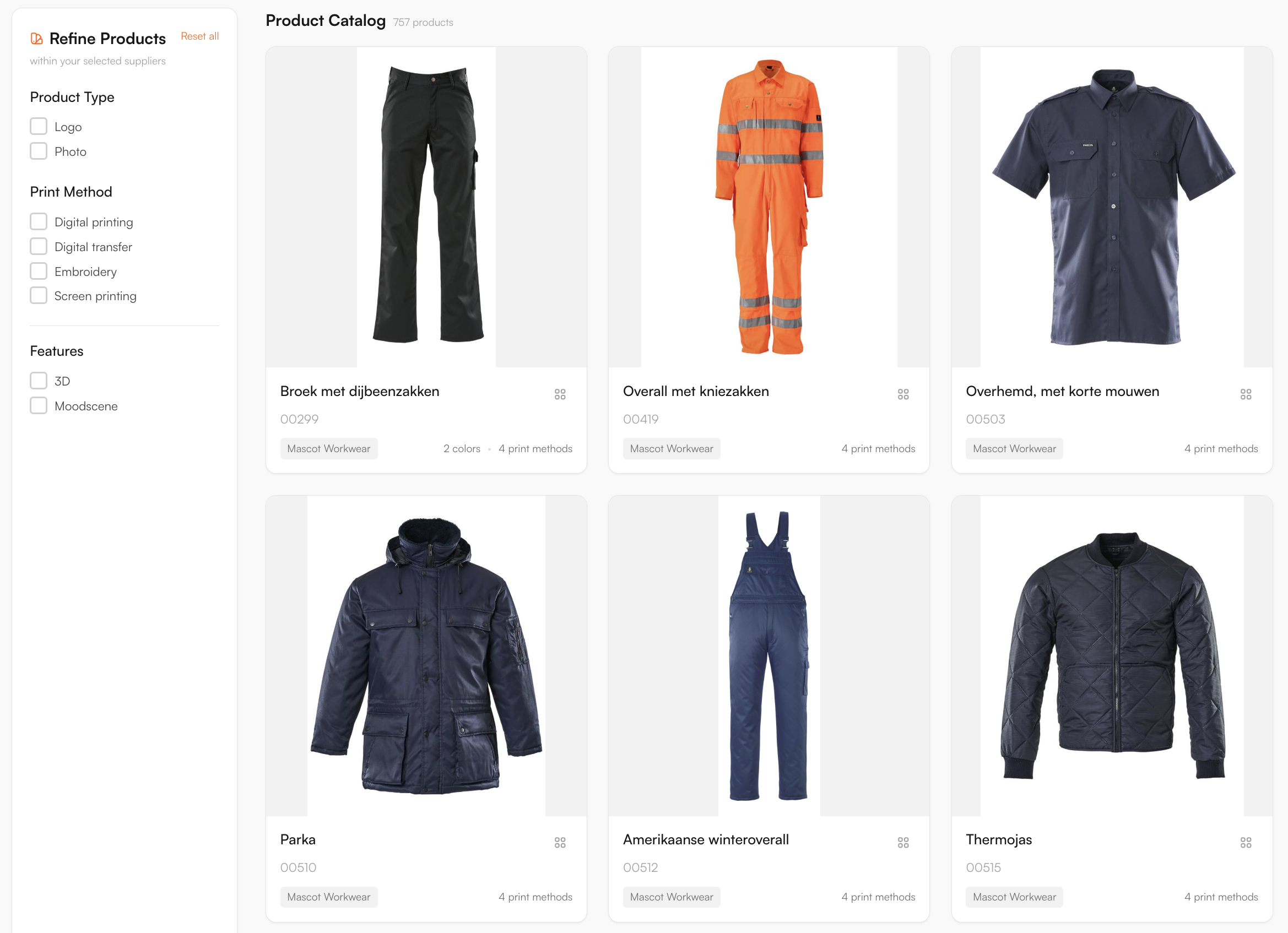 Supplier catalogue in the FastEditor Product Hub