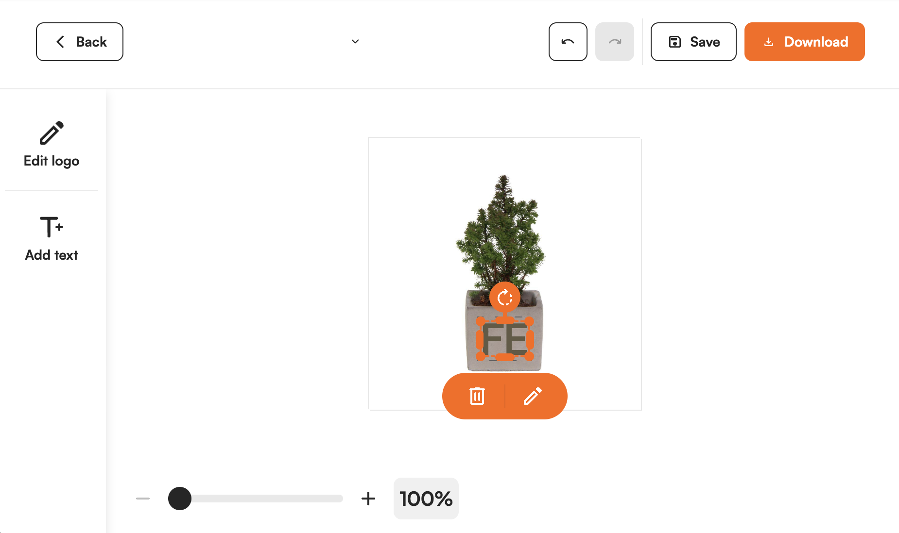 Supplier product shown in the FastEditor editor