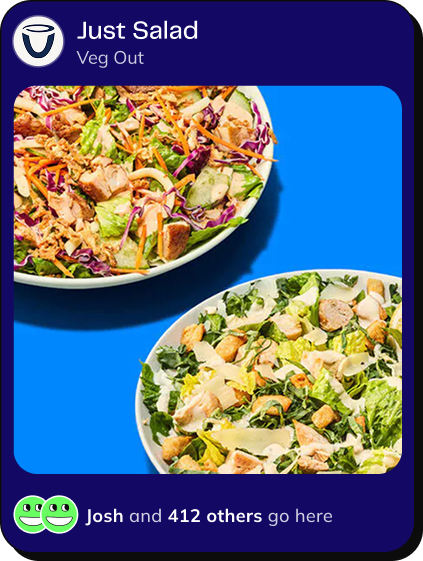 Just Salad Claim card