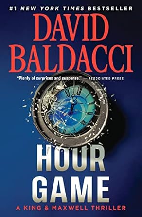 Cover pix of David Baldacci's Hour Game, sponsored by Strider's Author in the Headlights