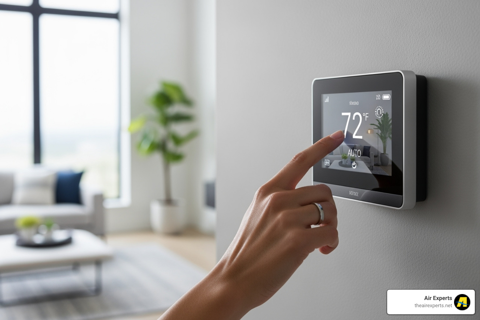A homeowner checking a thermostat - Heat pump not cooling
