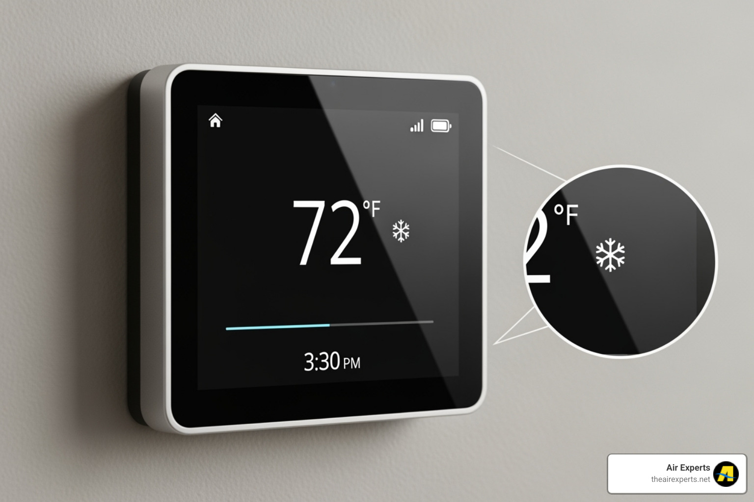 Modern smart thermostat on a wall - thermostat not working