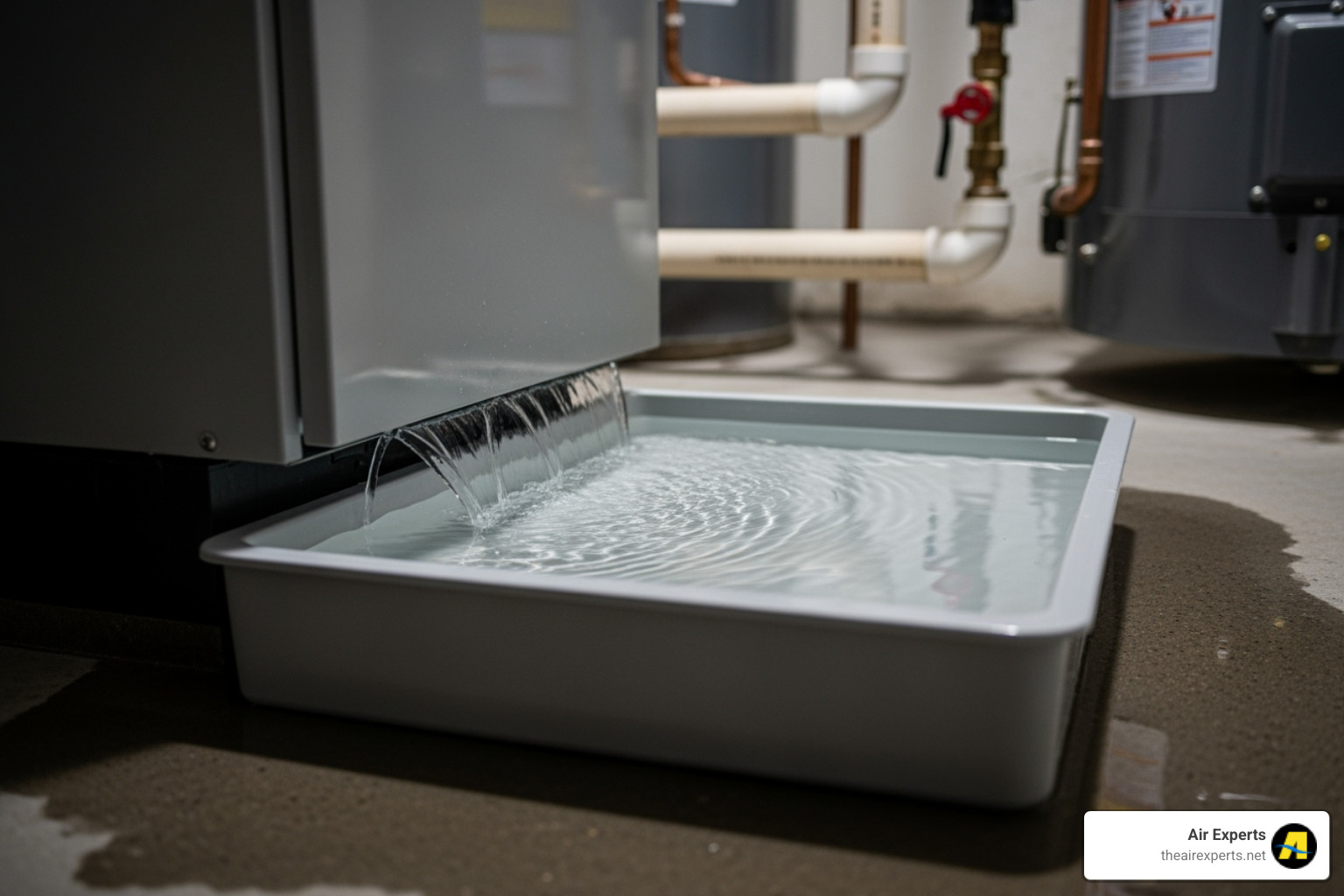 Full condensate drain pan with standing water - AC drain line clogged
