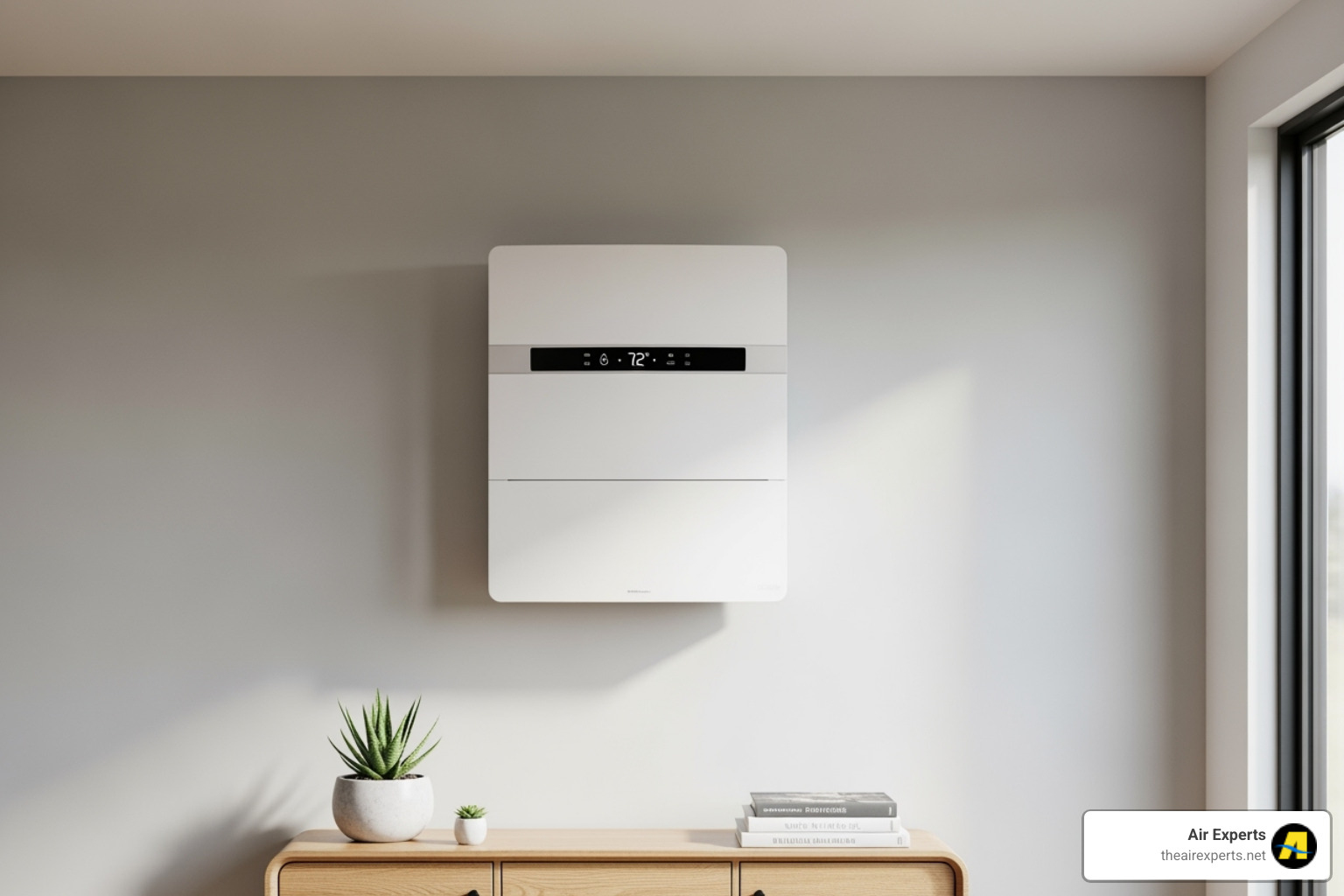 ductless mini-split head unit on interior wall - heat pump installation price