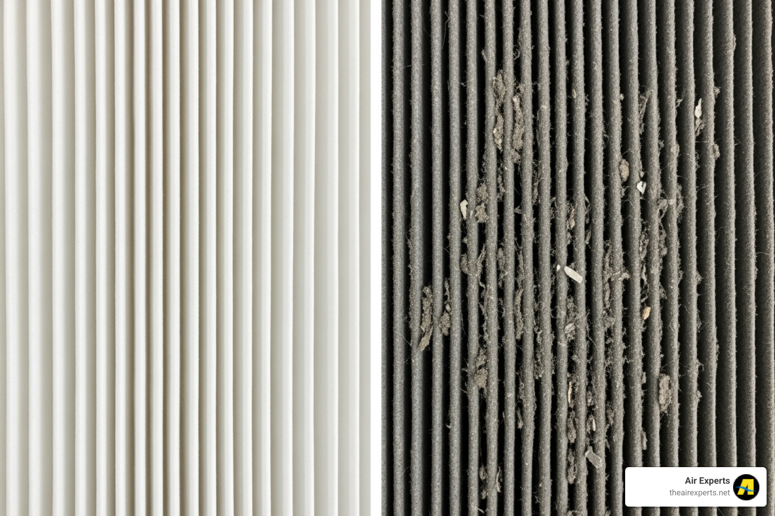 clean and a dirty air filter - heat pump not cooling