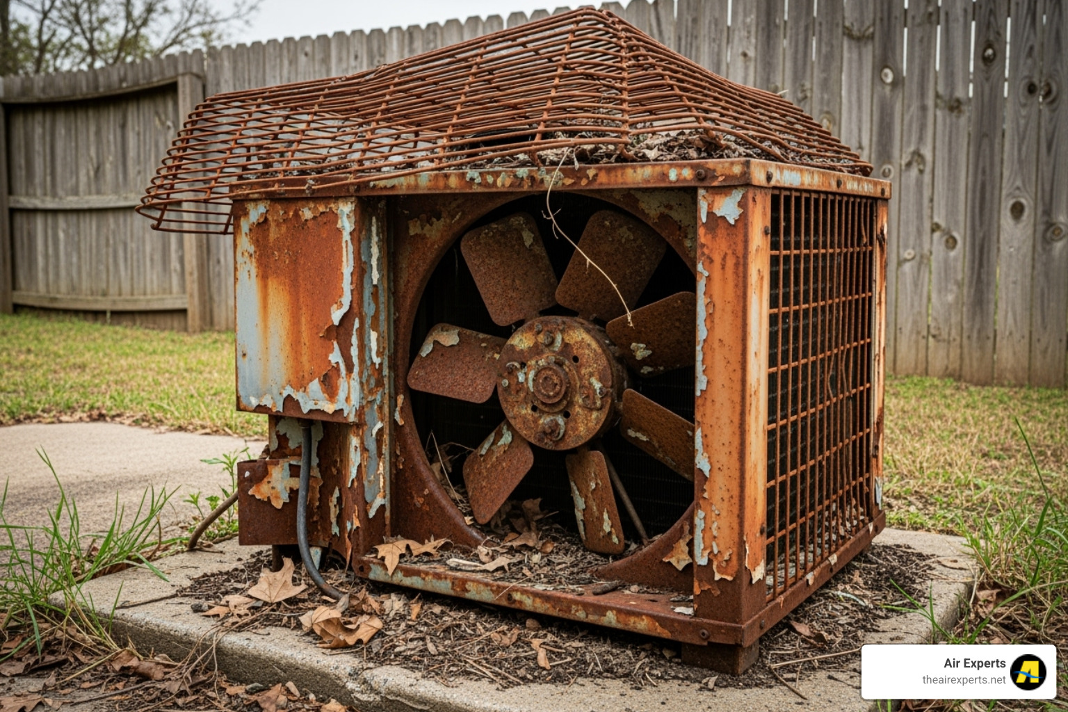 old, rusty outdoor AC unit - ac installation birmingham al