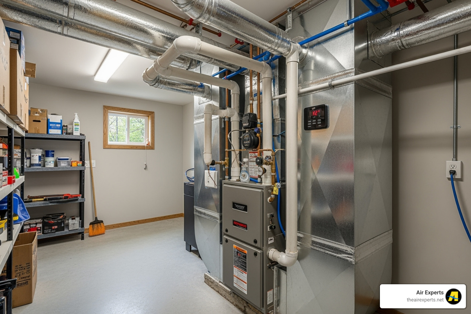A properly installed furnace with clean ductwork and ventilation pipes - licensed furnace installers sylacauga al