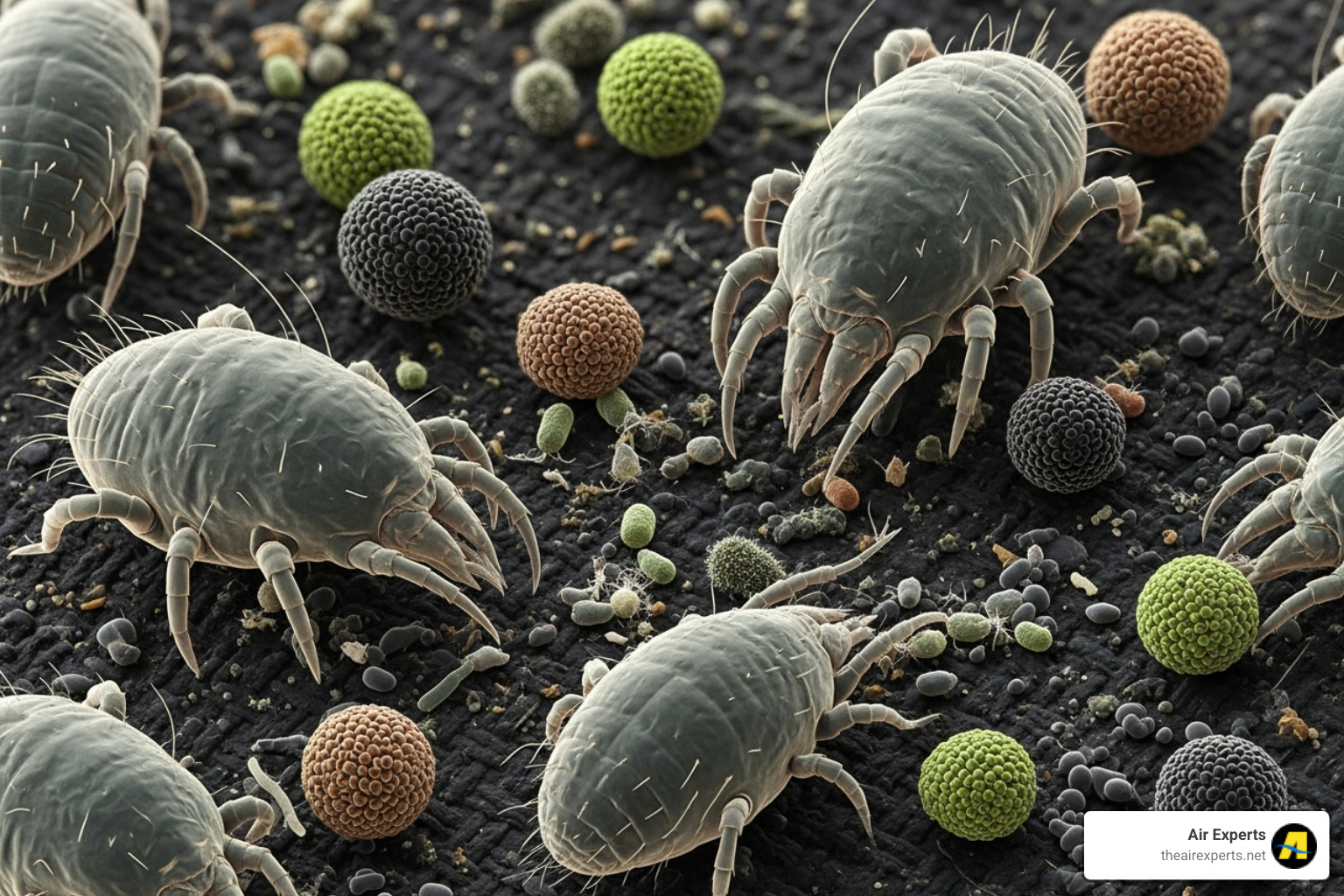 microscopic views of common indoor air pollutants like dust mites and mold spores - indoor air quality testing birmingham al microscopic views of common indoor air pollutants like dust mites and mold spores - indoor air quality testing birmingham al