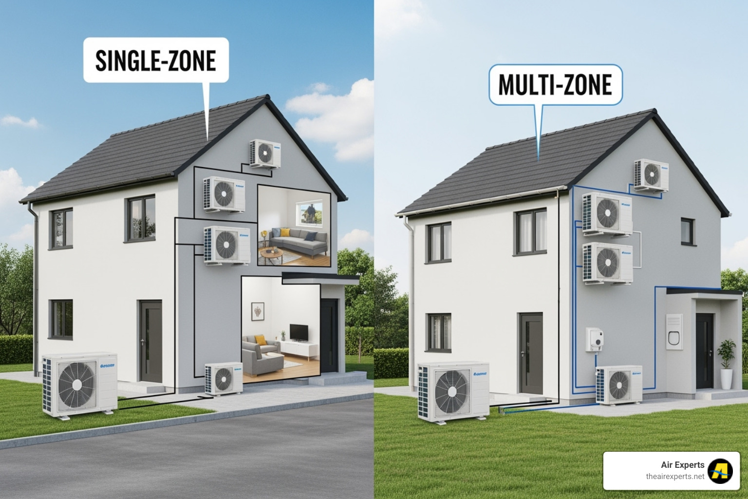 Single-zone vs. multi-zone setup - ductless mini split cost