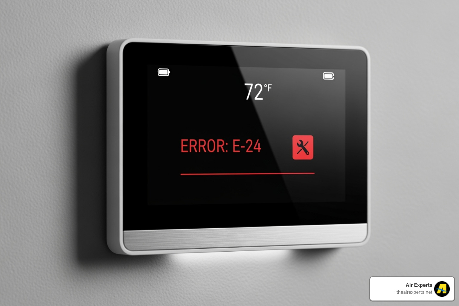 A thermostat displaying an error message - hvac repair birmingham al A thermostat displaying an error message - hvac repair birmingham al