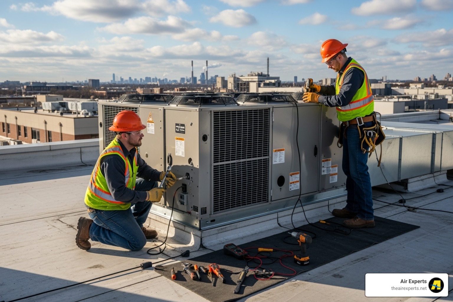 certified technicians installing a commercial rooftop unit - birmingham commercial heater installation certified technicians installing a commercial rooftop unit - birmingham commercial heater installation