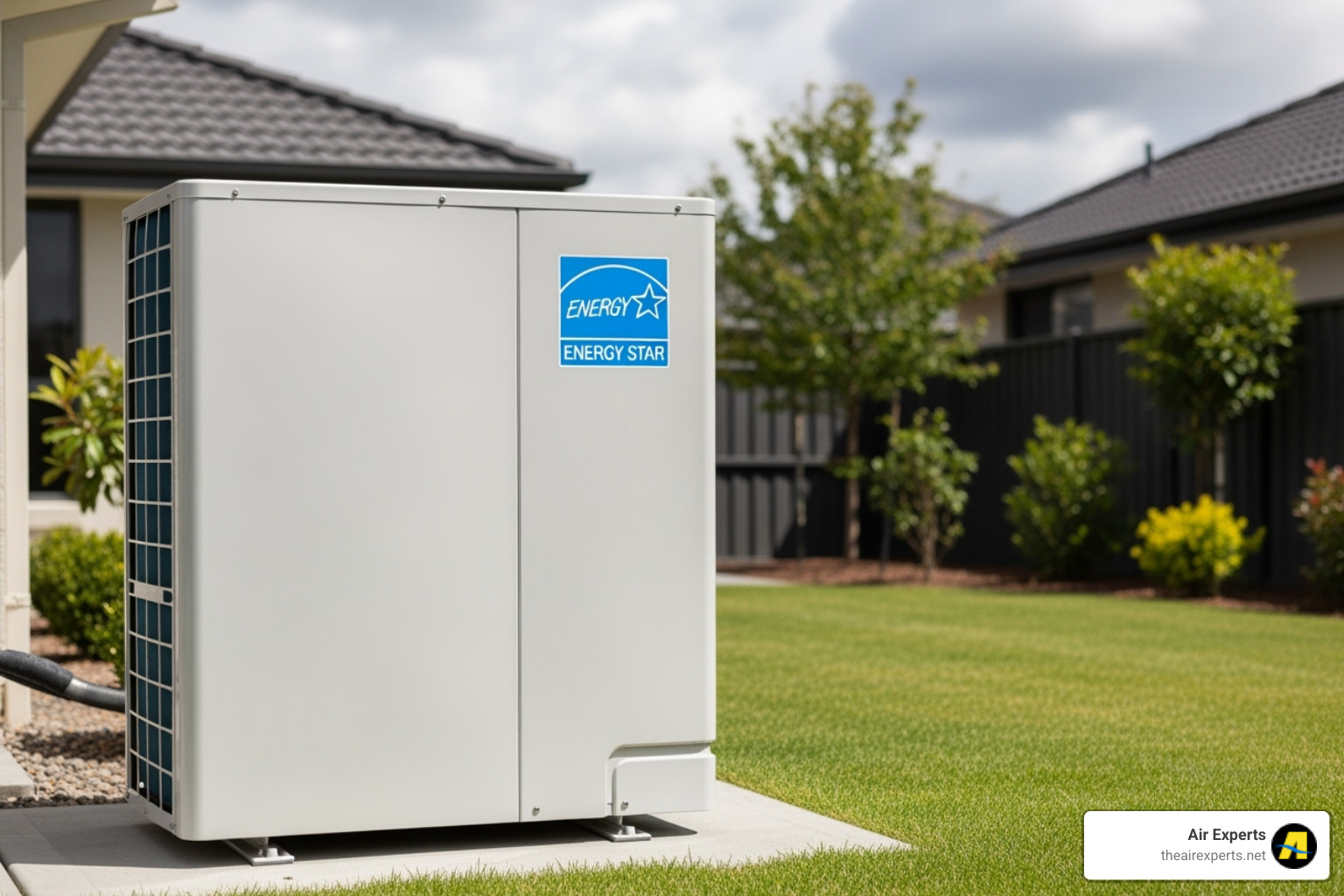 ENERGY STAR logo on a heat pump - cost of electric heat pump