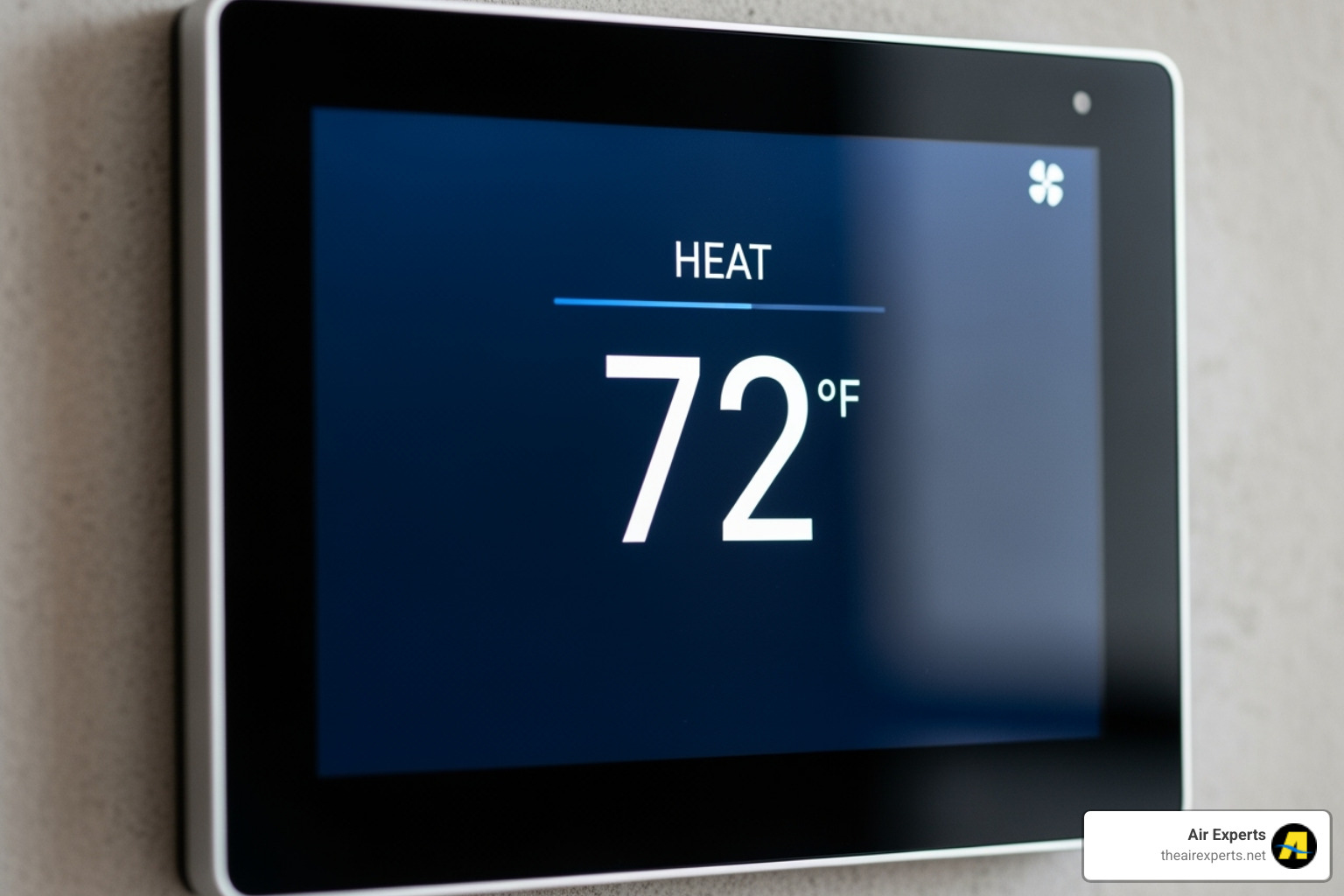 digital thermostat displaying "Heat" mode - heat pump not turning on
