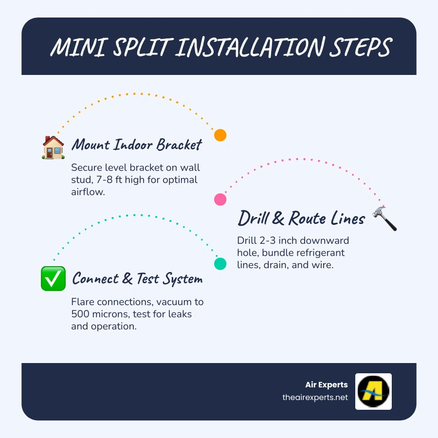 Step-by-step mini split installation overview infographic for homeowners infographic Step-by-step mini split installation overview infographic for homeowners infographic