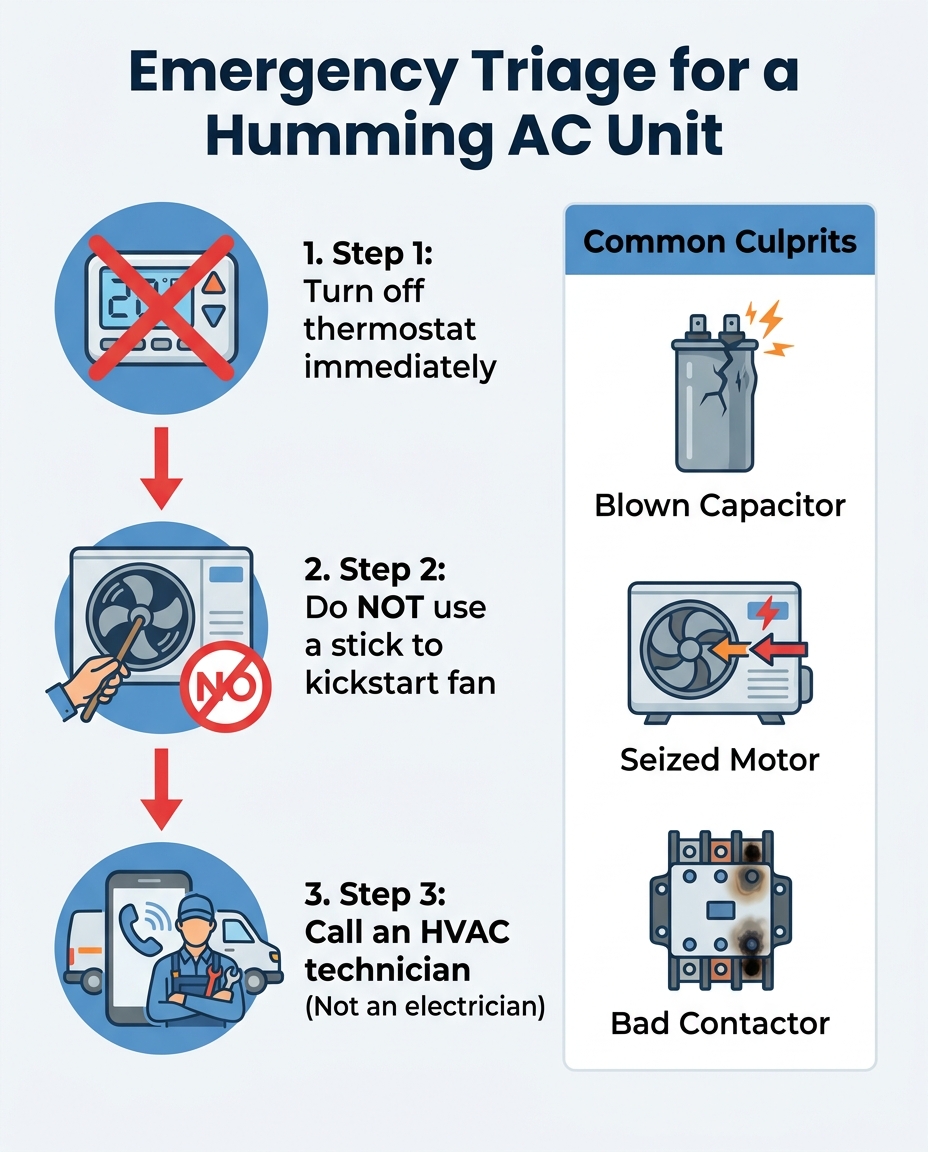 Emergency Triage for a Humming AC Unit