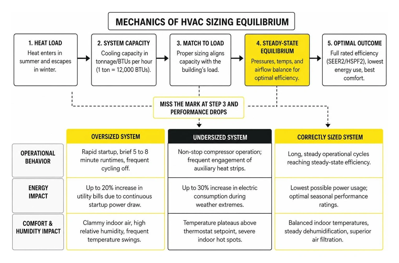Mechanics of HVAC sizing equilibrium Mechanics of HVAC sizing equilibrium
