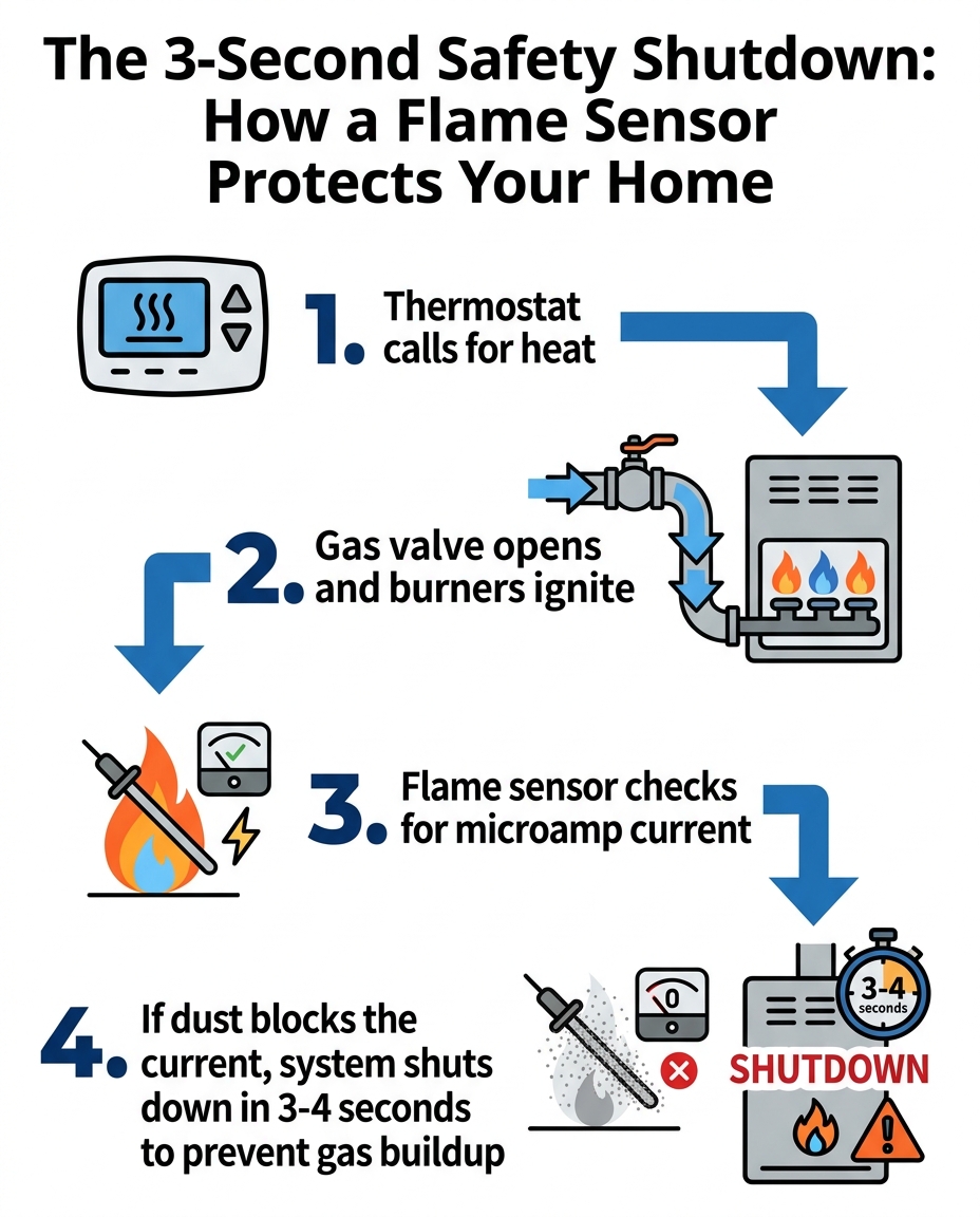 The 3-Second Safety Shutdown: How a Flame Sensor Protects Your Home