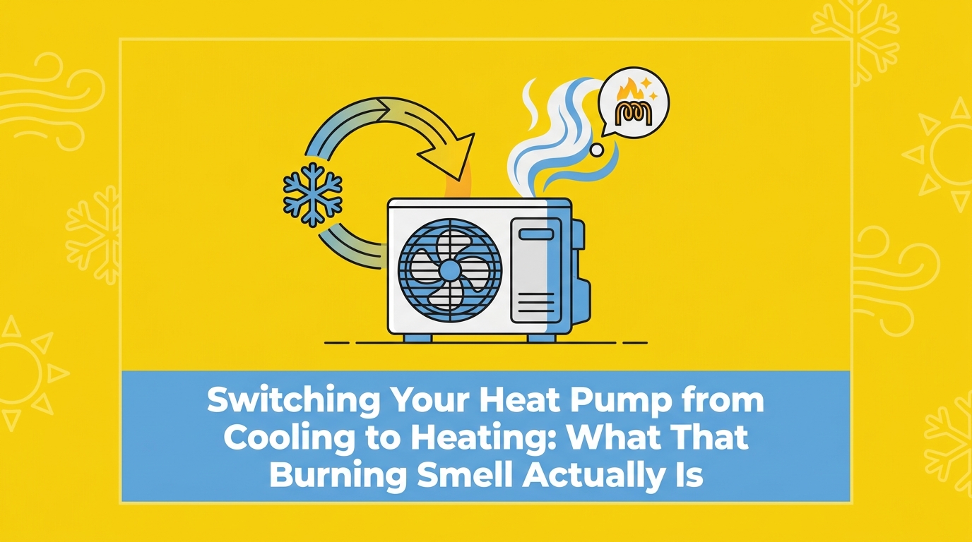 Switching Your Heat Pump from Cooling to Heating: What That Burning Smell Actually Is — featured image