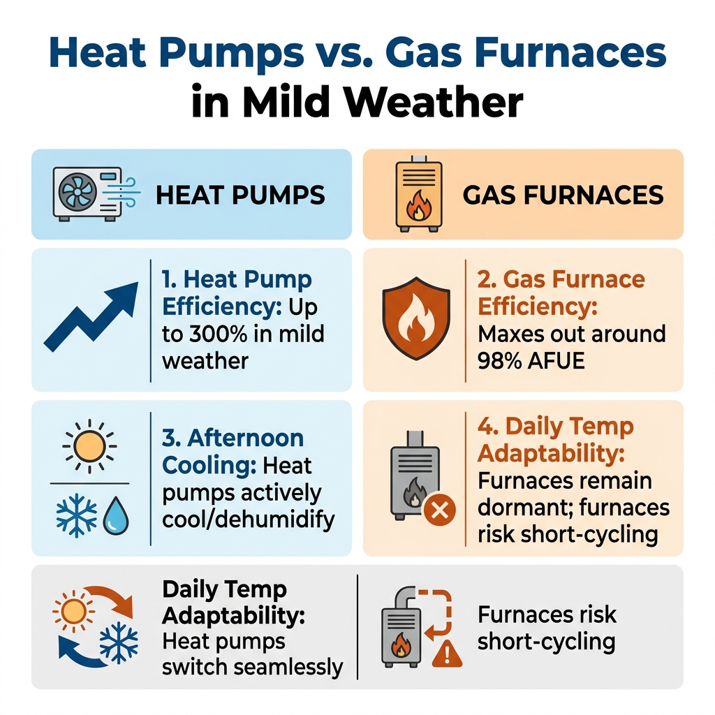 Heat Pumps vs. Gas Furnaces in Mild Weather