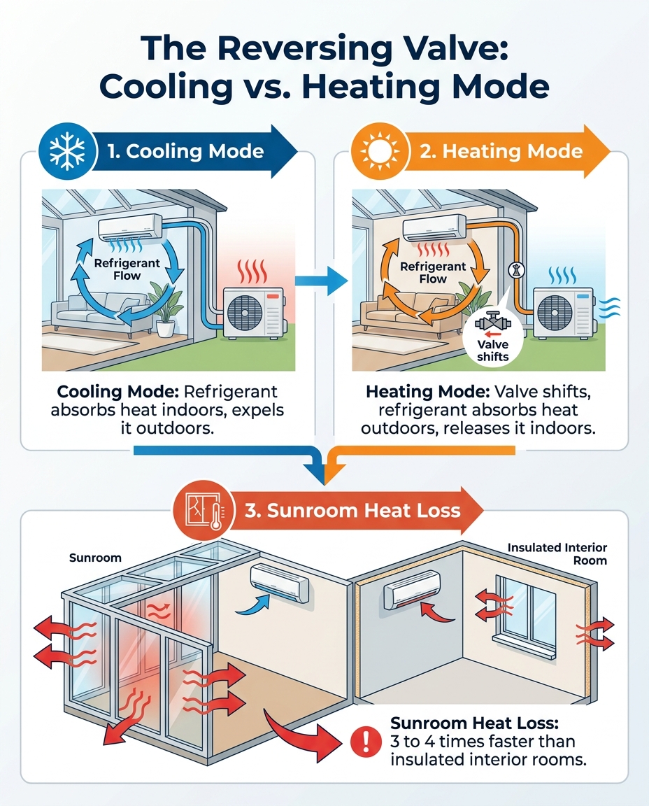 The Reversing Valve: Cooling vs. Heating Mode