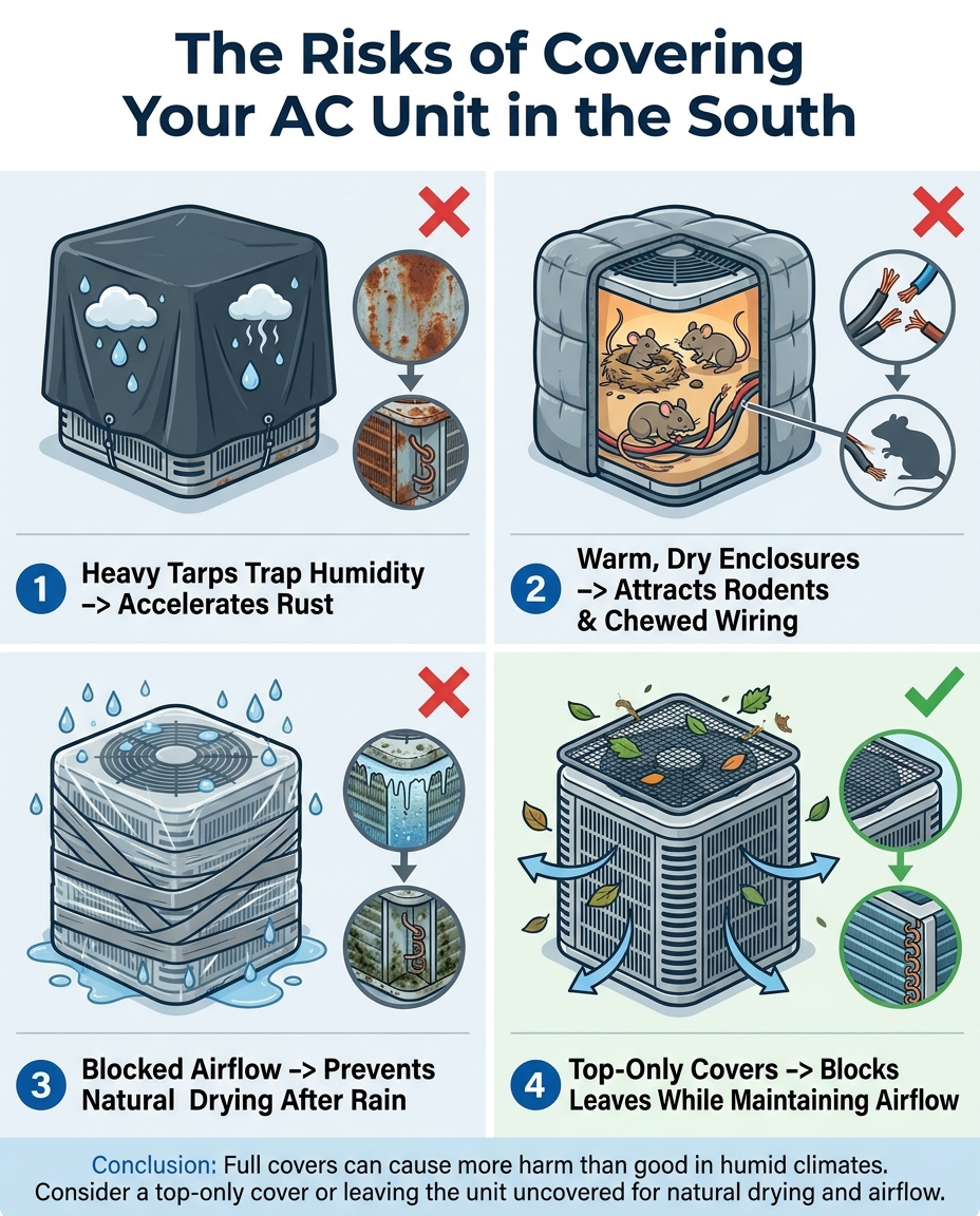 The Risks of Covering Your AC Unit in the South