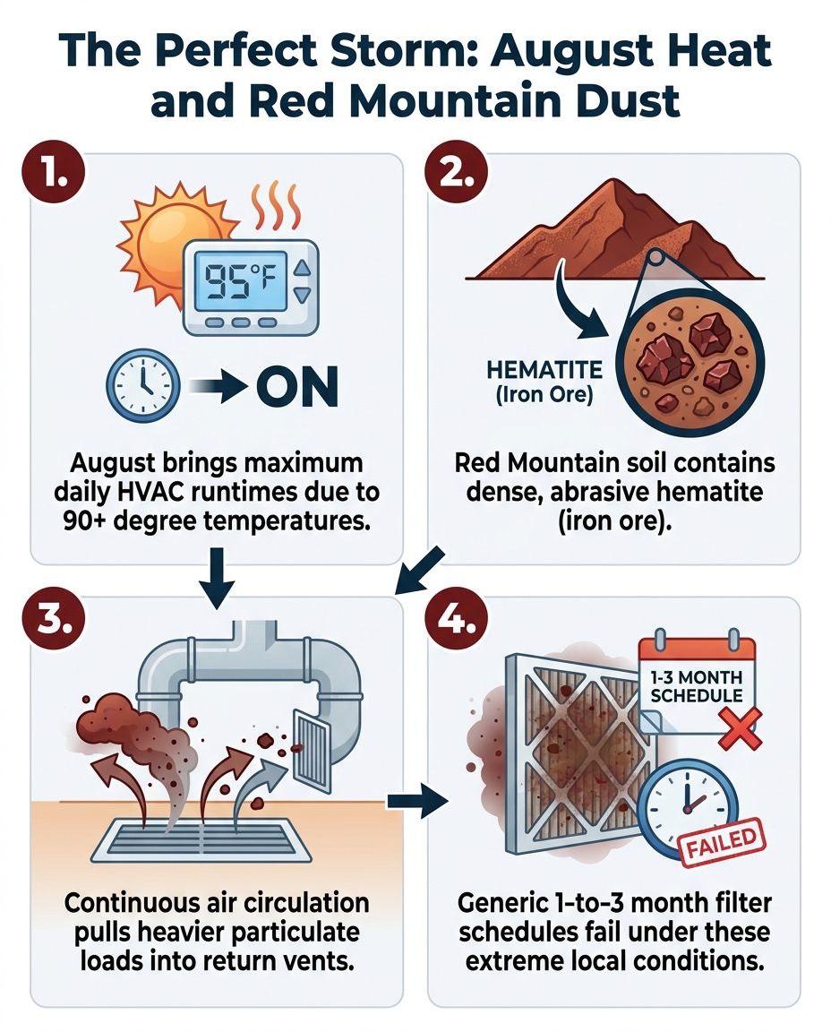 The Perfect Storm: August Heat and Red Mountain Dust