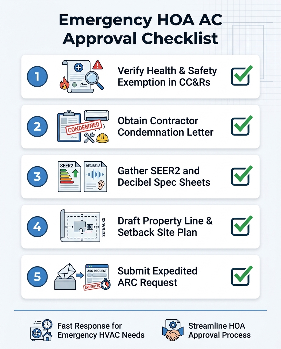 Emergency HOA AC Approval Checklist